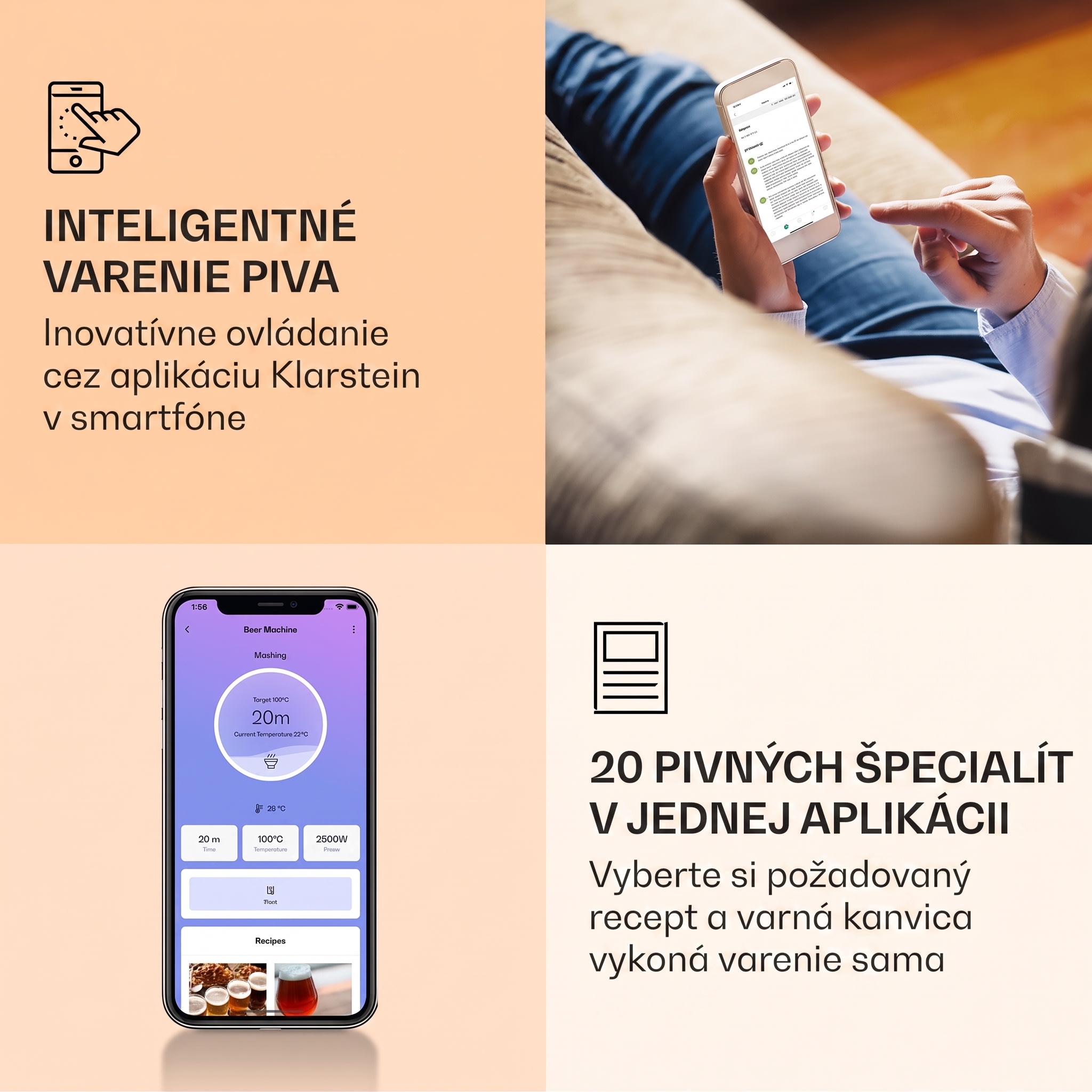 Klarstein Brauheld Smart 35, sladový kotol, 35 l, 2500 W, 100 °C, obehové čerpadlo, nehrdzavejúca oceľ