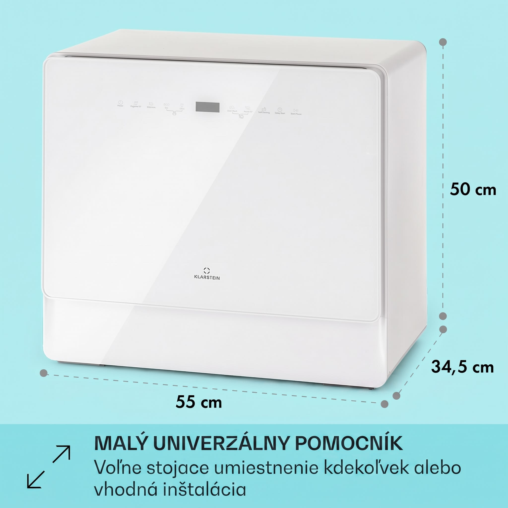 Klarstein Emerald 5 Slim, umývačka riadu, voľne stojaca, 7 programov, dotykové ovládanie – Obrázok 4