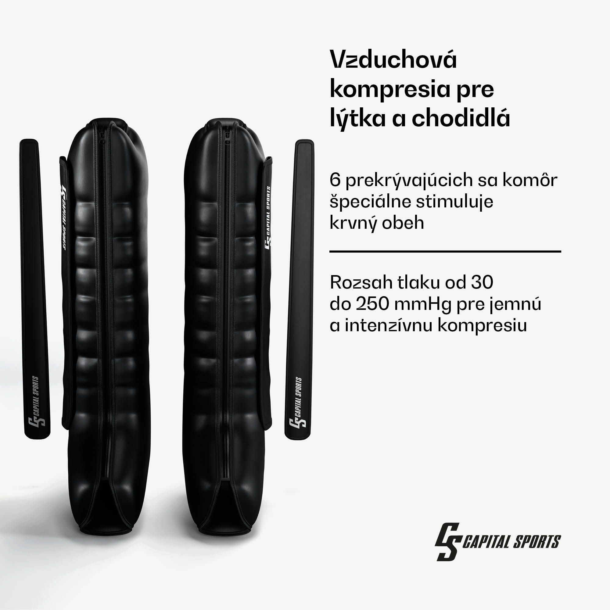 Capital Sports Hyper Cap vzduchový kompresný návlek, 6 oddielov, jemná až intenzívna kompresia, ca. 55 dB