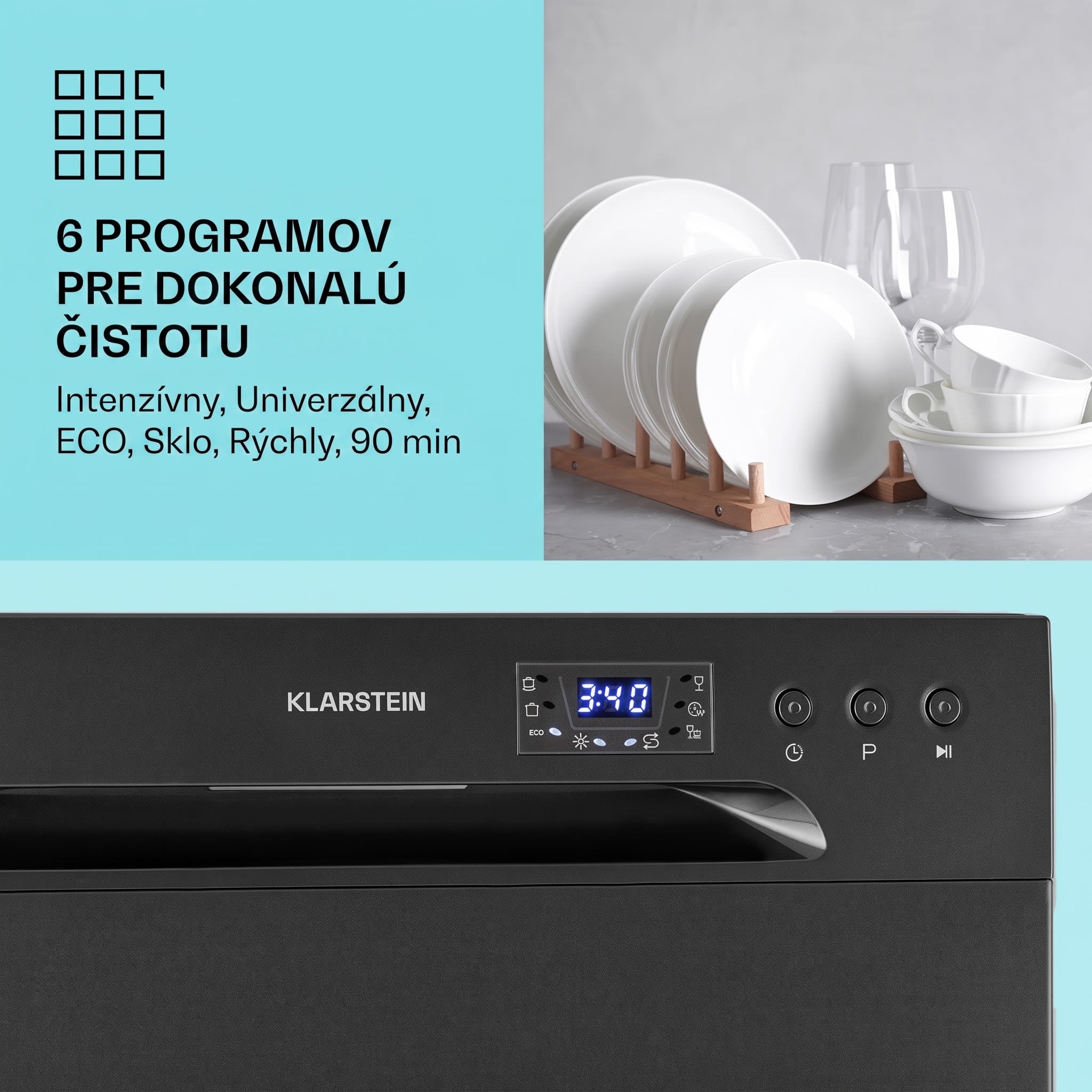 Klarstein Amazonia 8, umývačka riadu, 1620 W, na 8 súprav riadu, energet. trieda F, 49 dB – Obrázok 2