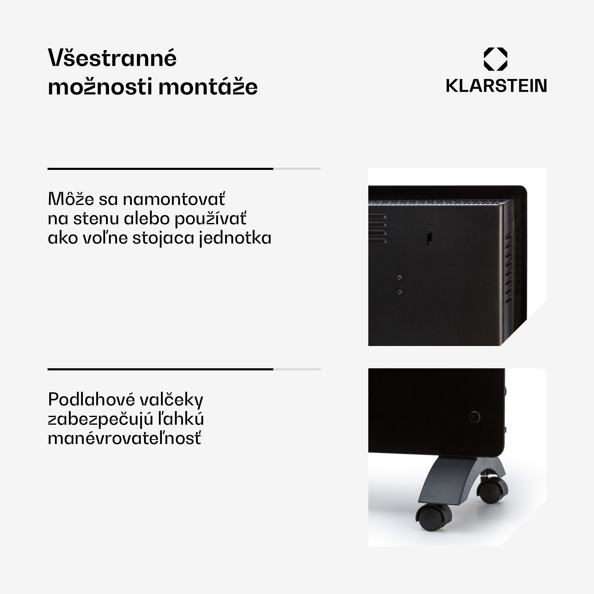 Klarstein Bansin Crystal Smart, konvektor, 1500 W, 5 - 50 °C, ovládanie cez aplikáciu – Obrázok 3