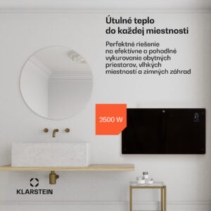 Klarstein Bansin Crystal Smart, konvektor, 2500 W, 5 - 50 °C, ovládanie cez aplikáciu
