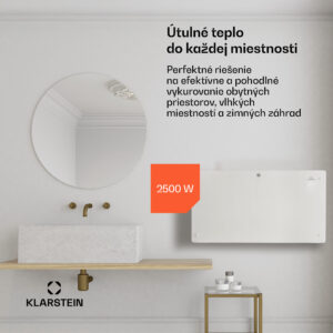 Klarstein Bansin Crystal Smart, konvektor, 2500 W, 5 - 50 °C, ovládanie cez aplikáciu