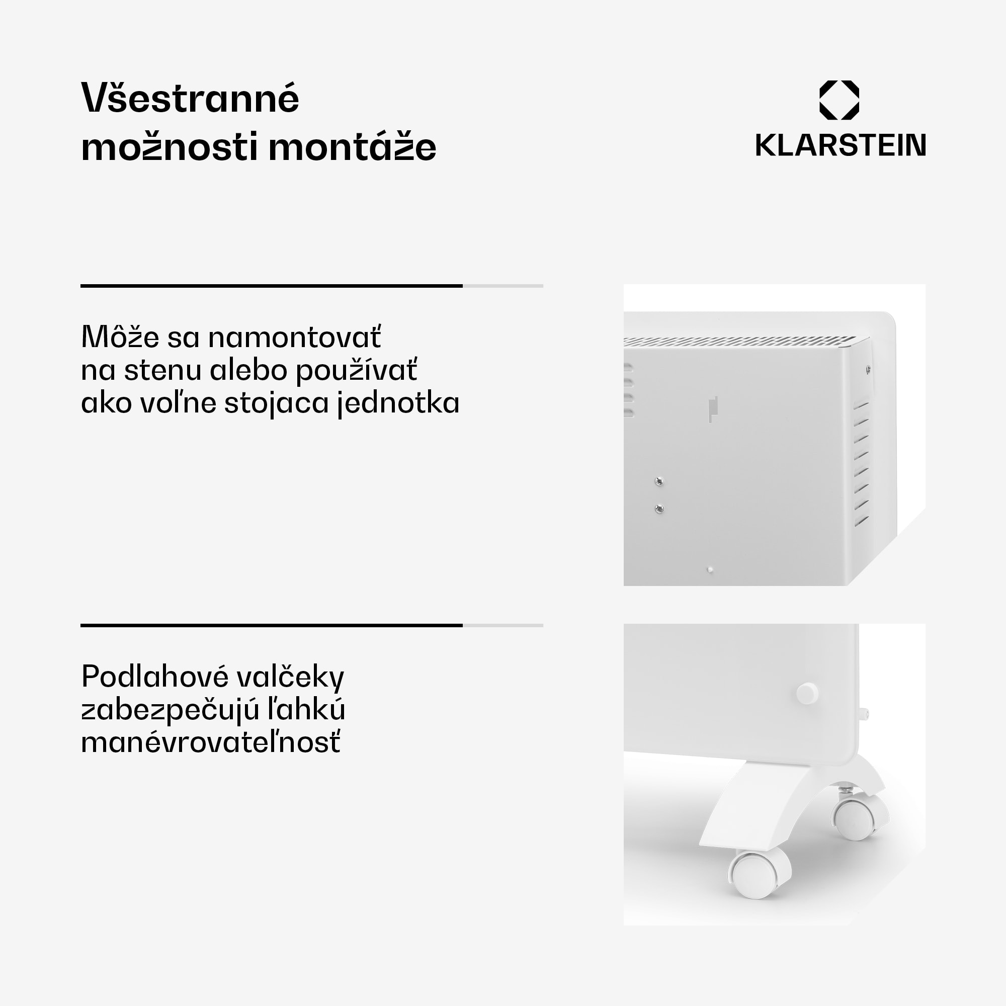 Klarstein Bansin Crystal Smart, konvektor, 2500 W, 5 - 50 °C, ovládanie cez aplikáciu – Obrázok 3