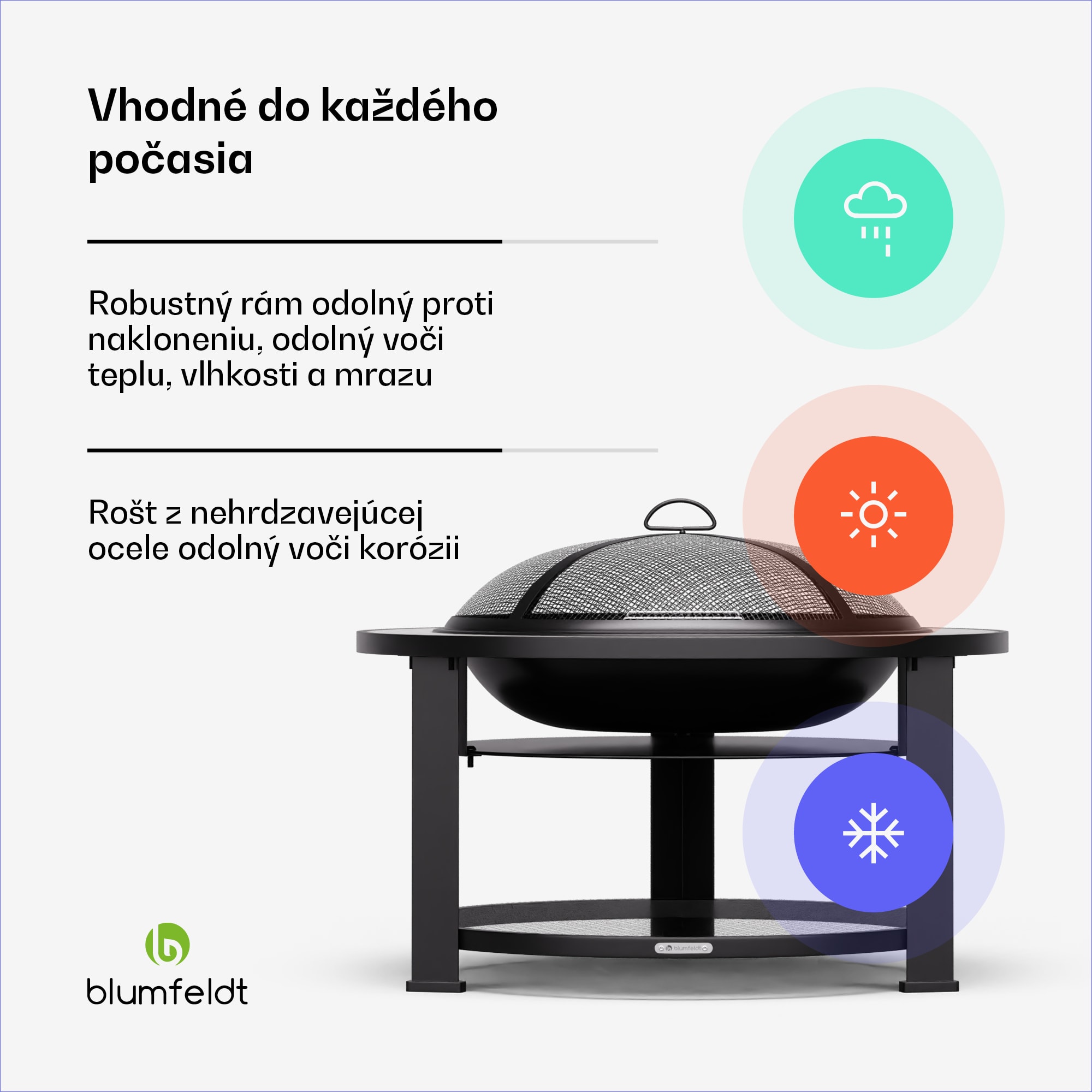 Blumfeldt Merano Circolo 3 v 1, ohnisko s funkciou grilu, dá sa použiť ako stôl, priemer 87 cm – Obrázok 4