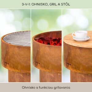 Blumfeldt Pompeji Rust ohnisková misa a gril Ø60cm oceľ