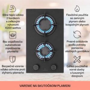 Klarstein Firetale plynová varná doska 2 horáky hliníkový horák zemný/propán plyn vrátane hadice a redukčného ventilu