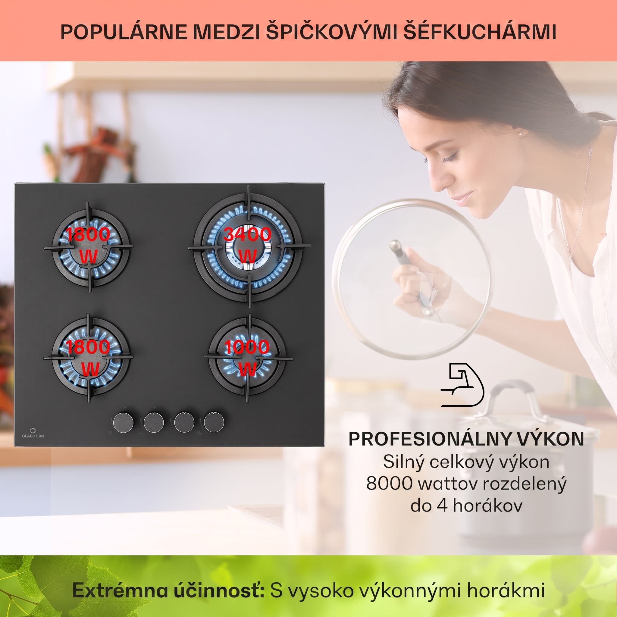 Klarstein Firetale plynová varná doska 4-zónová 60 cm s hliníkovými horákmi vrátane hadice a redukčného ventilu – Obrázok 2