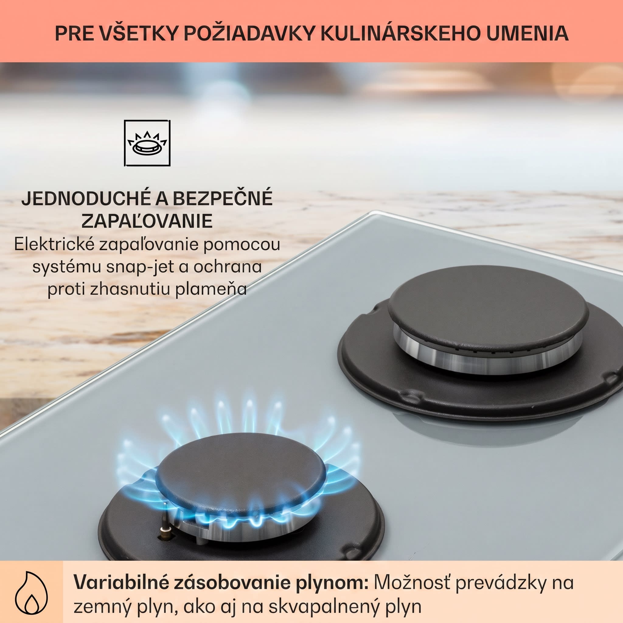 Klarstein Firetale plynová varná doska 2 horáky hliníkový horák zemný/propán plyn vrátane hadice a redukčného ventilu – Obrázok 4
