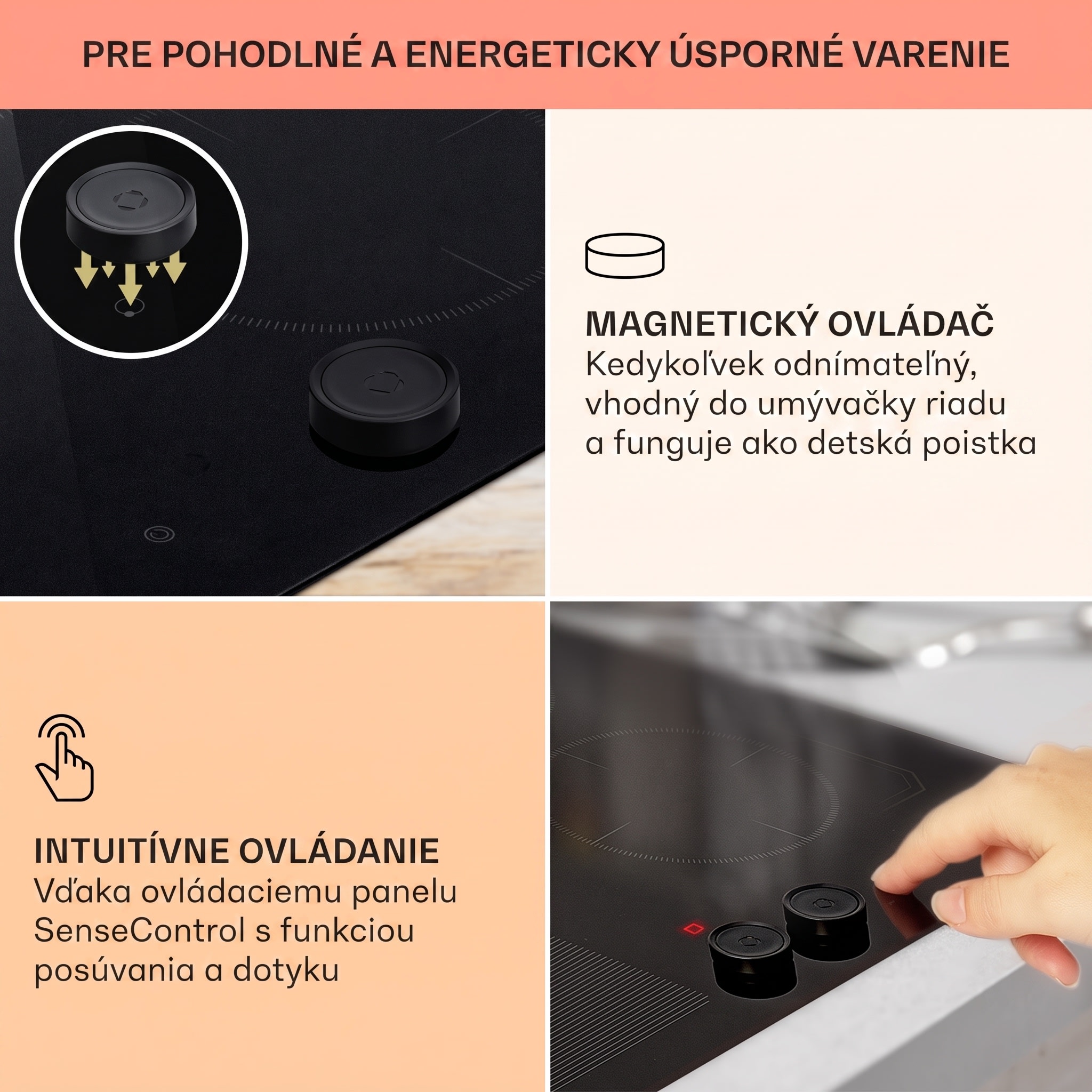 Klarstein Magnichef 4 Flex vstavaná indukčná varná doska 4 zóny / Flexzóna 7000W sklokeramika – Obrázok 3