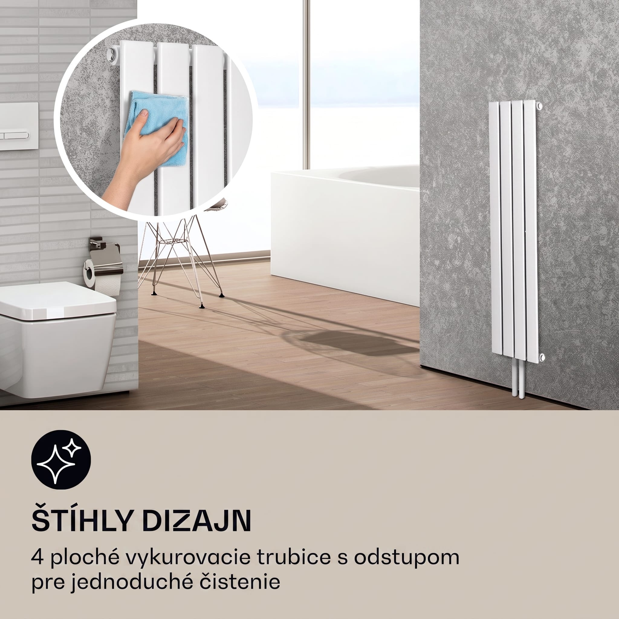 Blumfeldt Ontario 120 x 30 radiátor 1/2" bočné pripojenie nástenná inštalácia 380 watt – Obrázok 3