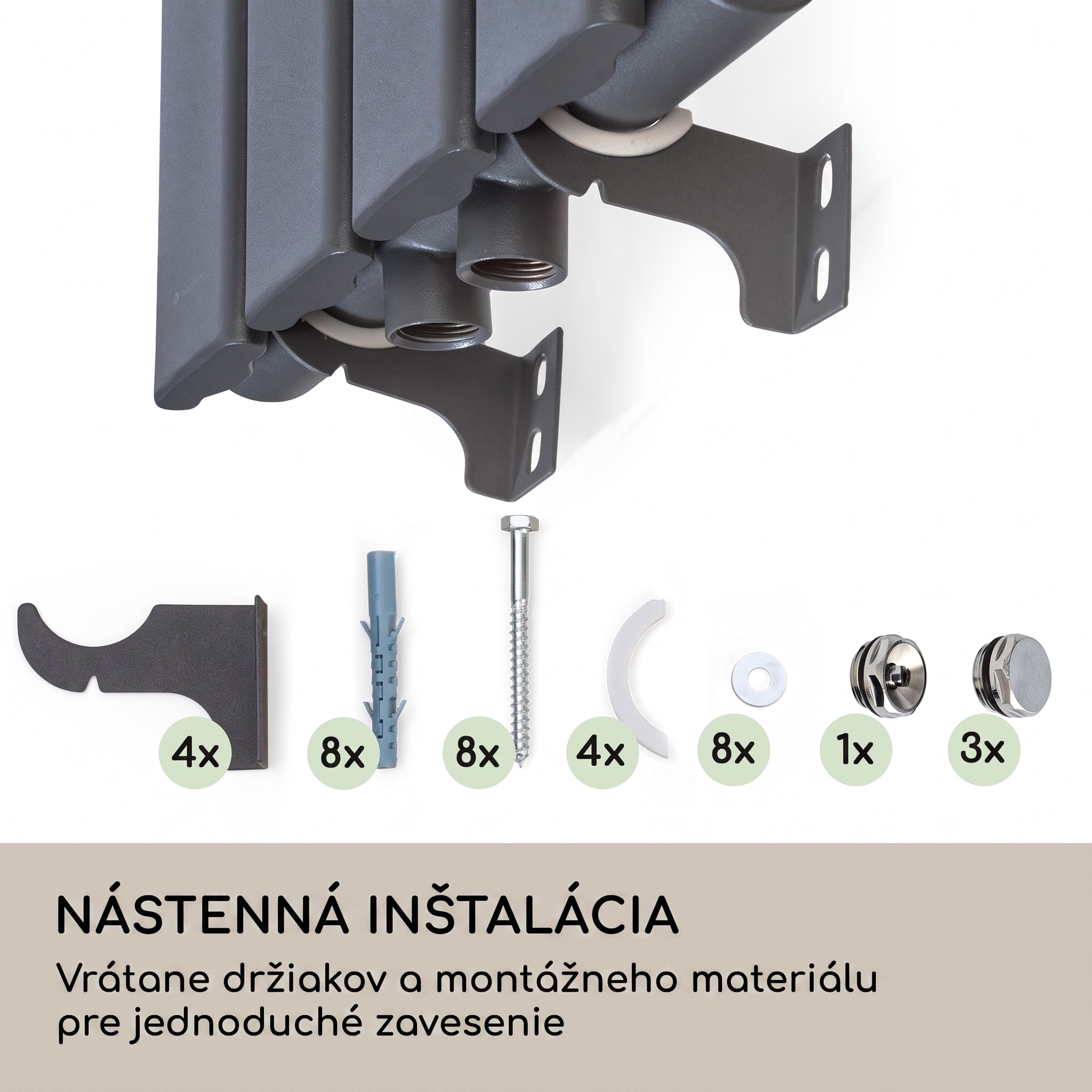 Blumfeldt Ontario 120 x 30 radiátor 1/2" bočné pripojenie, nástenná inštalácia, 380 watt – Obrázok 2