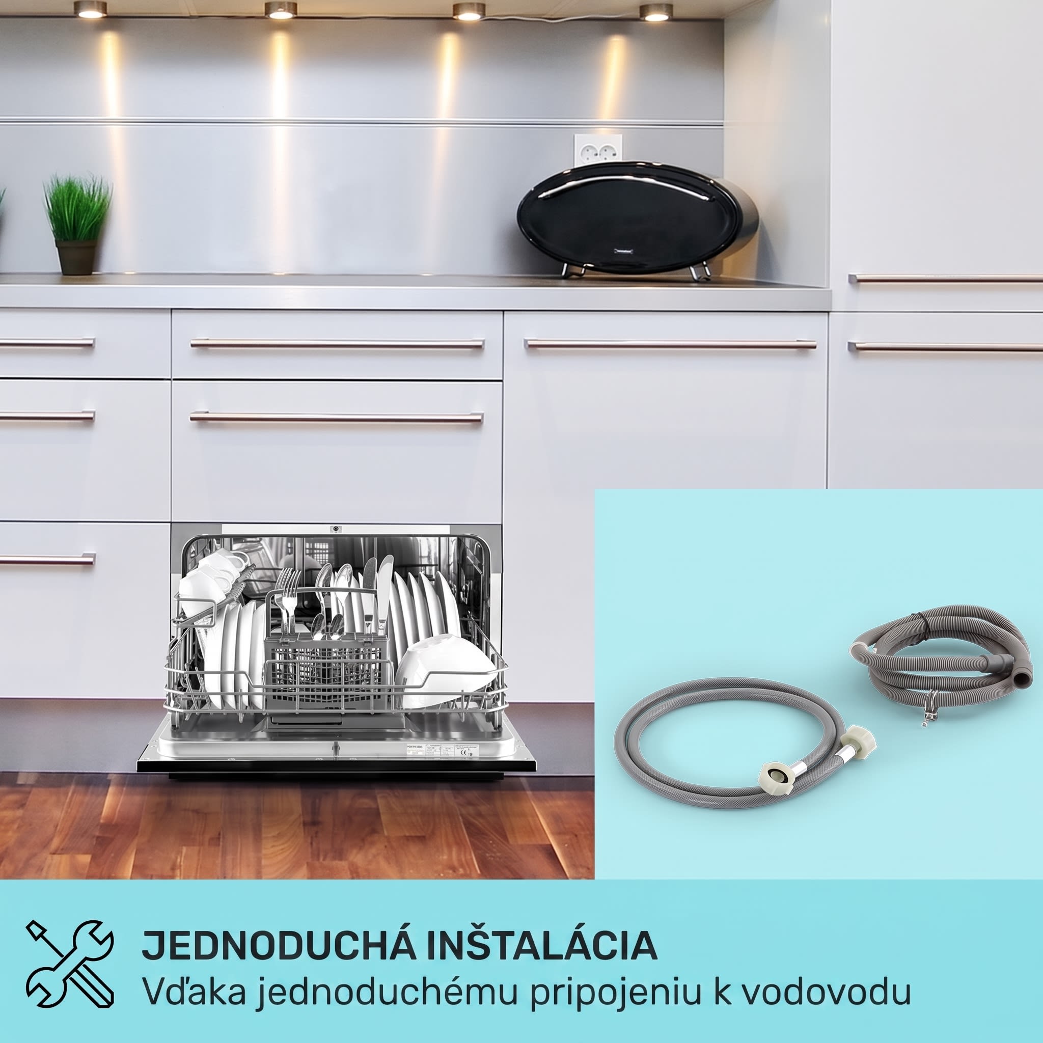 Klarstein Havasia UV 6, umývačka riadu, UV svetlo, 1380 W, voľne stojaca – Obrázok 3