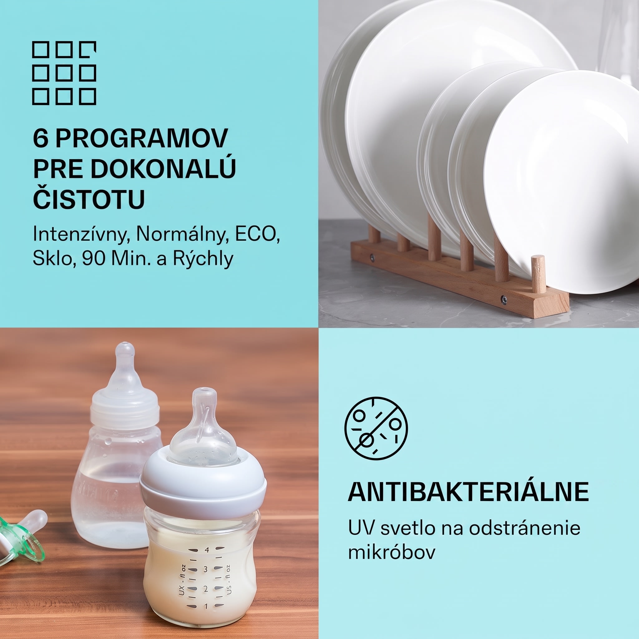 Klarstein Havasia Flow UV 6 Secret, vstavaná umývačka riadu, UV svetlo, 6 programov – Obrázok 2