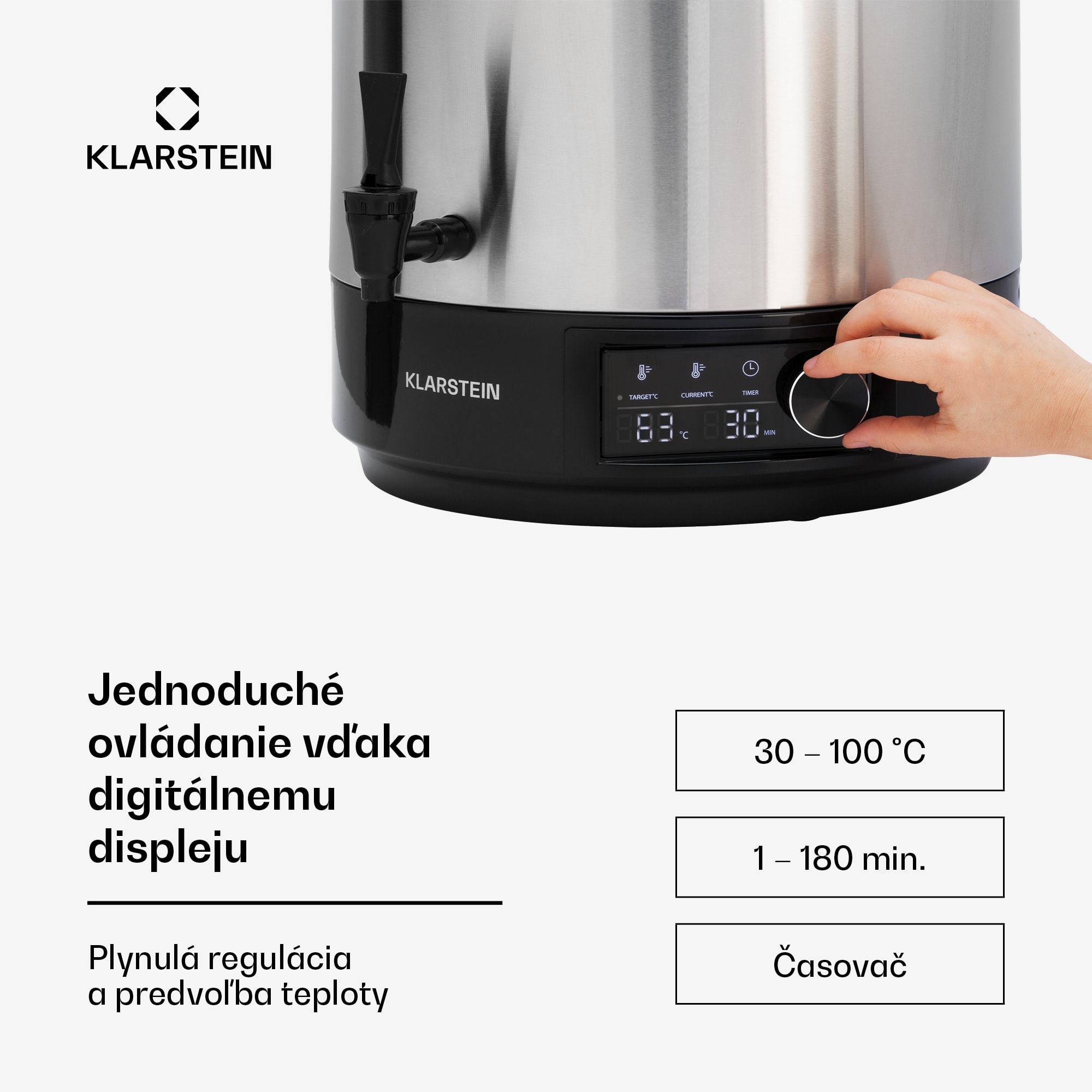 Klarstein Abbey 25 zavárací automat nápojový dávkovač 25L 100°C 180min nerezová oceľ – Obrázok 3