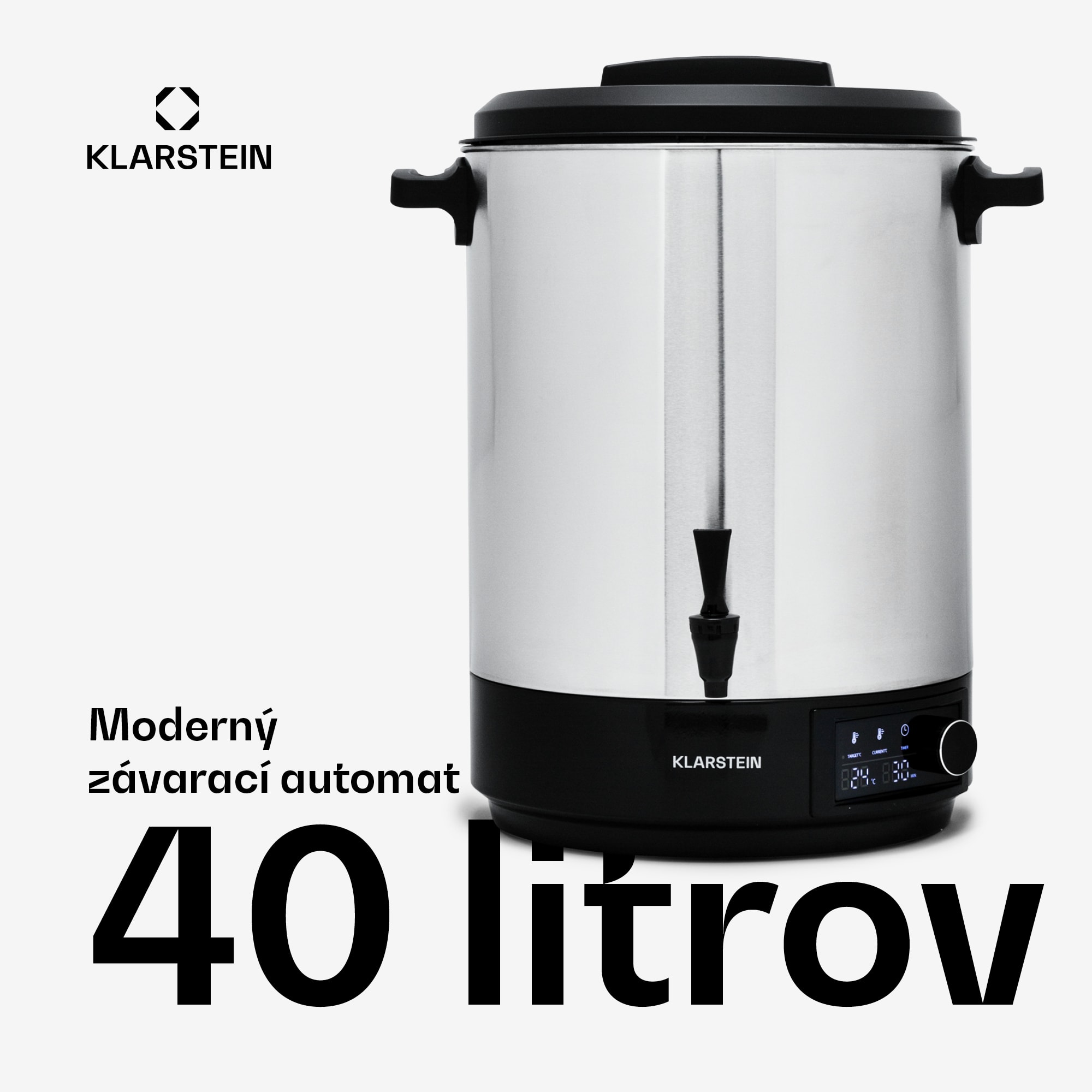 Klarstein Abbey 40 automat na zaváranie, nápojový dávkovač 40L 100°C 180min nerezová oceľ