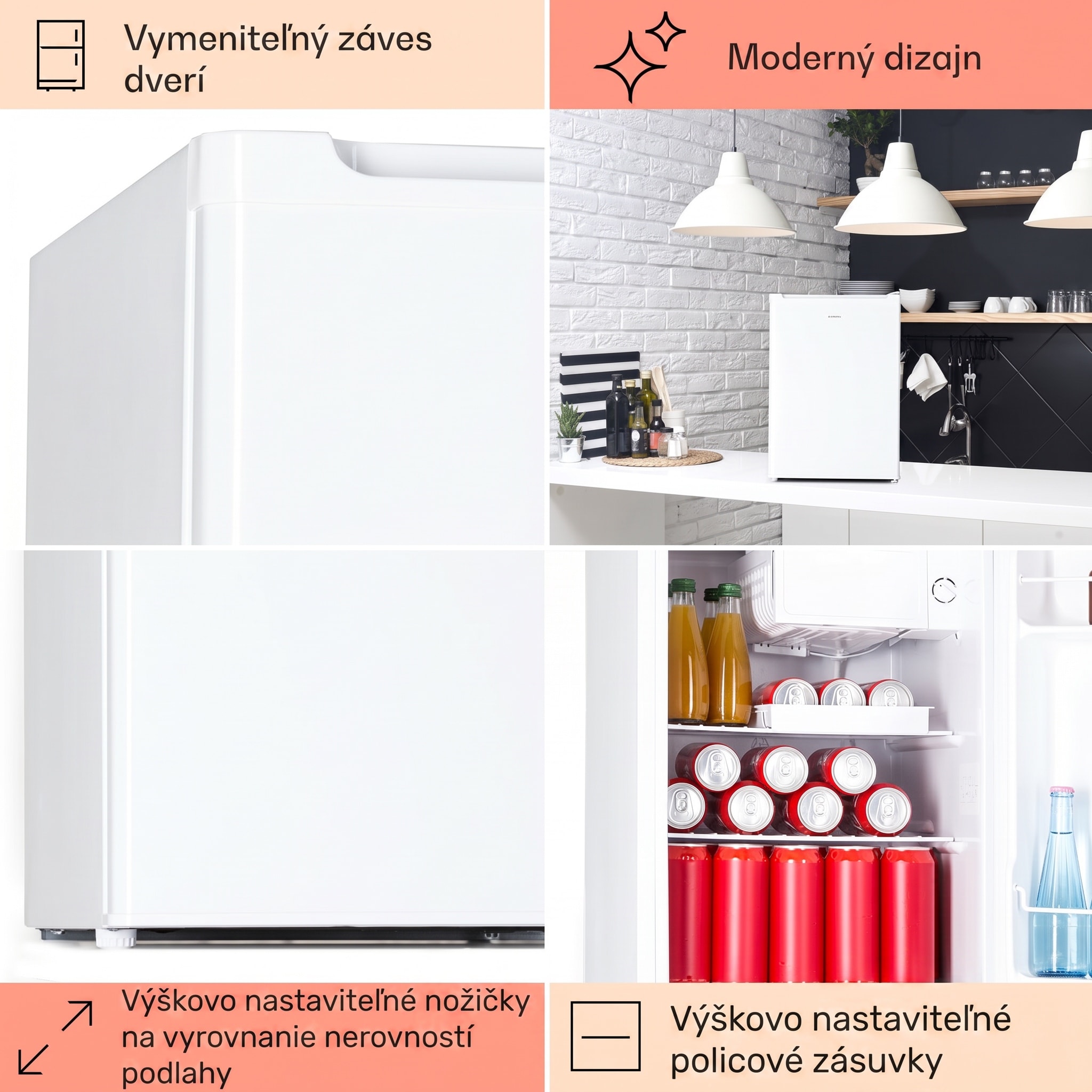 Klarstein Fargo 67, minibar, chladnička 67 l, mraznička 4 l, kompaktná – Obrázok 4