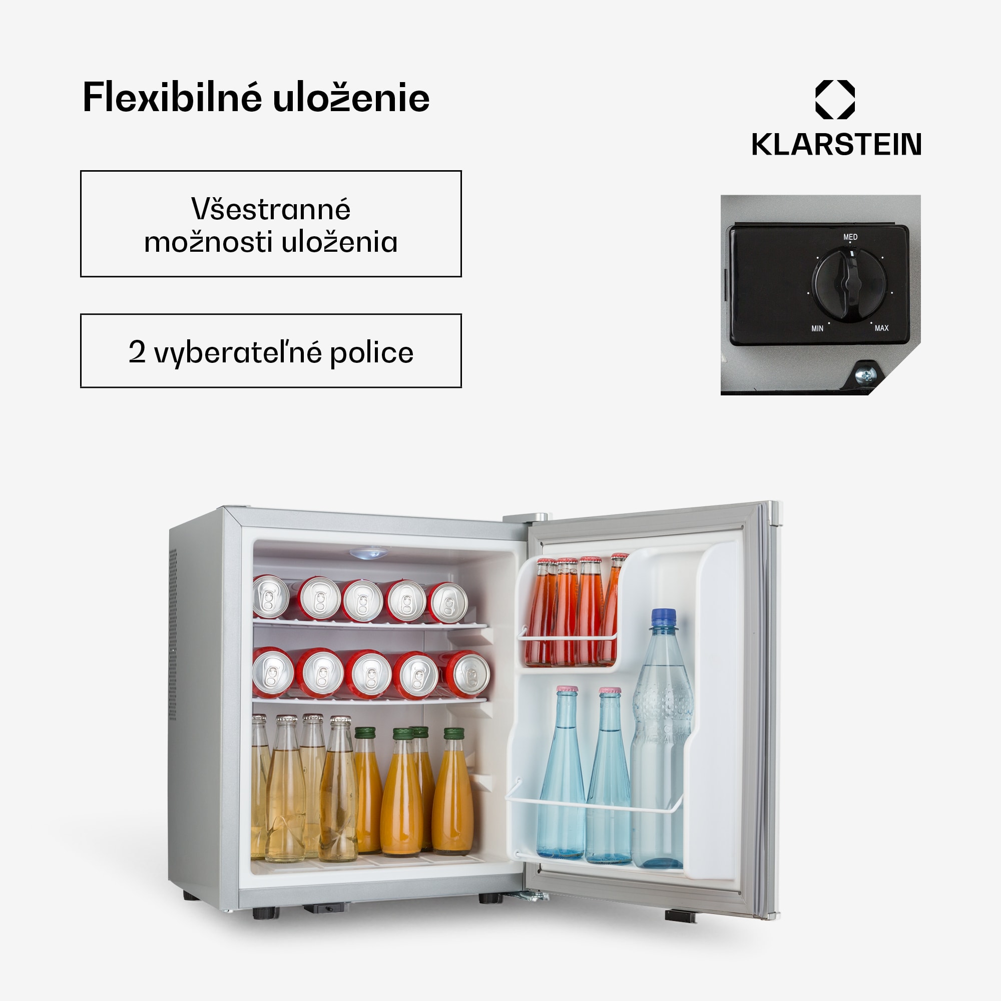 Klarstein Happy Hour 38, mini chladnička, minibar, chladnička na nápoje, 38 l, 26 dB – Obrázok 4