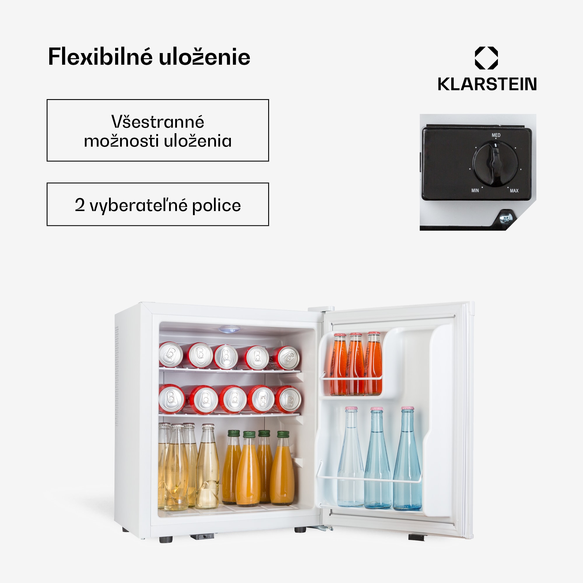 Klarstein Happy Hour 38, mini chladnička, minibar, chladnička na nápoje, 38 l, 26 dB – Obrázok 4