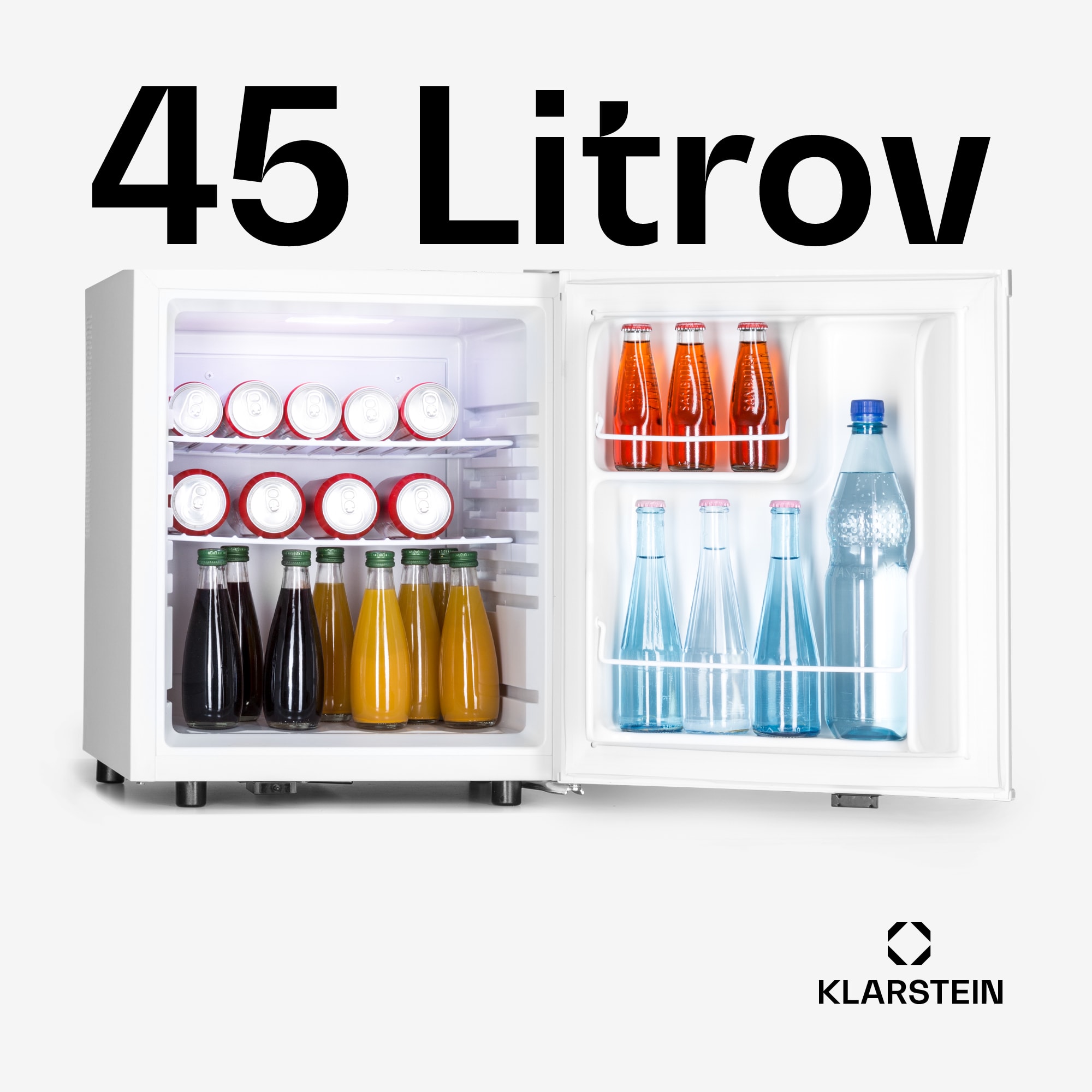 Klarstein Happy Hour 45 mini chladnička minibar nápojová chladnička 45 l 26 dB – Obrázok 3
