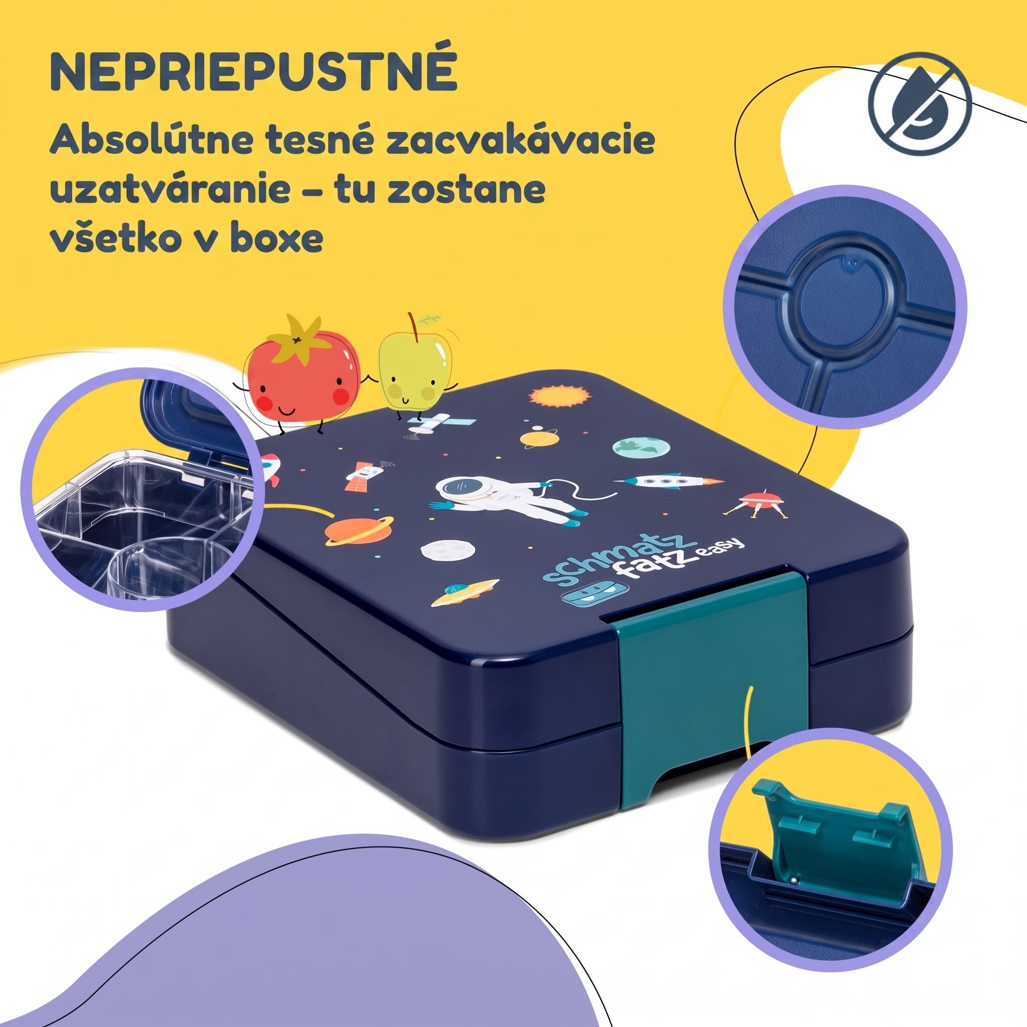 Klarstein Schmatzfatz easy, desiatový box, , 4 priehradky, 18 x 15 x 5 cm – Obrázok 2
