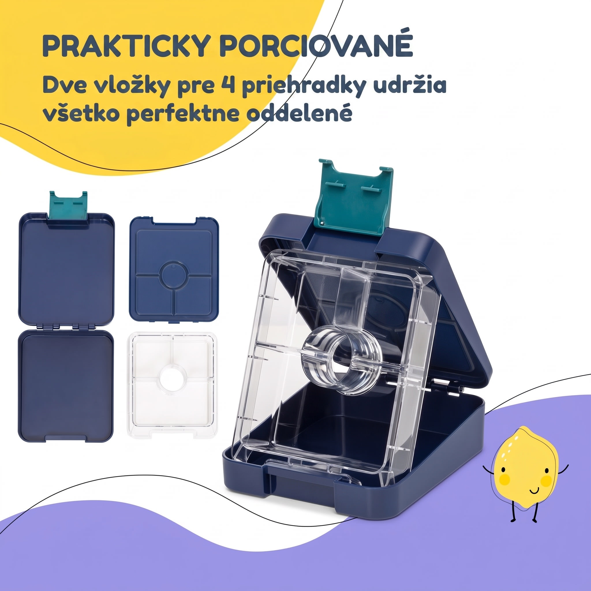 Klarstein Schmatzfatz easy, desiatový box, , 4 priehradky, 18 x 15 x 5 cm – Obrázok 3