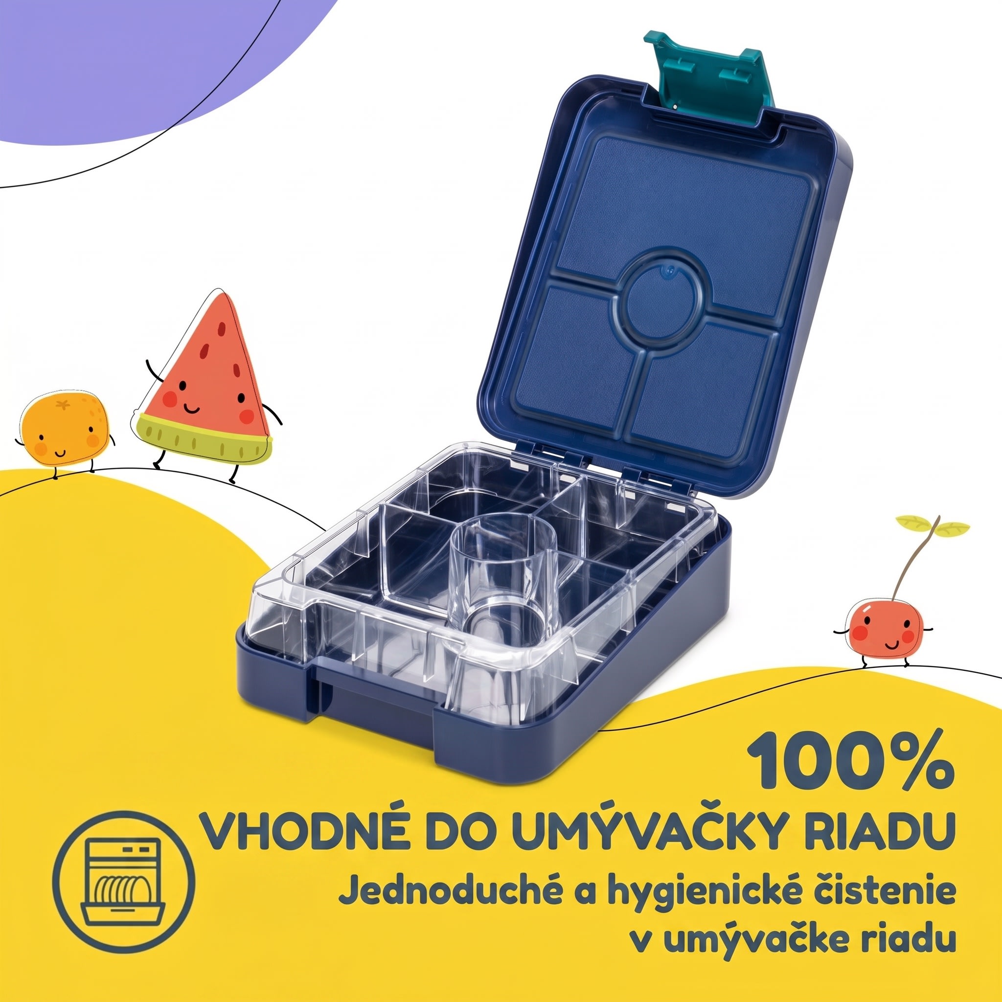 Klarstein Schmatzfatz easy, desiatový box, , 4 priehradky, 18 x 15 x 5 cm – Obrázok 4