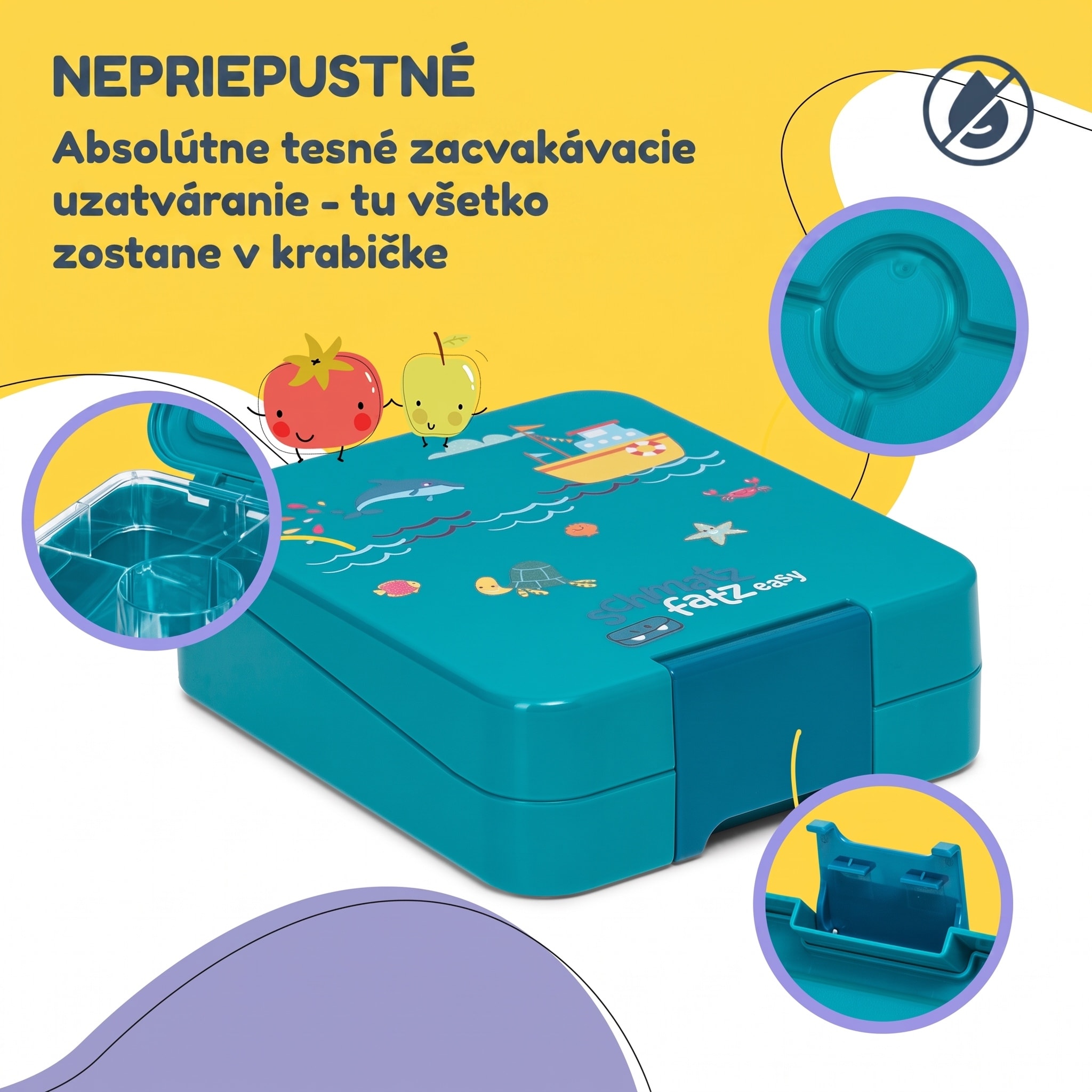 Klarstein schmatzfatz easy Snackbox 4 priehradky 18 x 15 x 5 cm – Obrázok 2