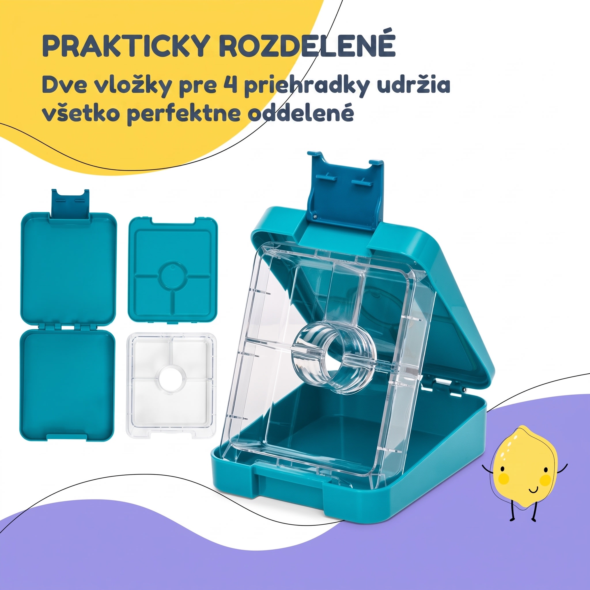Klarstein schmatzfatz easy Snackbox 4 priehradky 18 x 15 x 5 cm – Obrázok 3