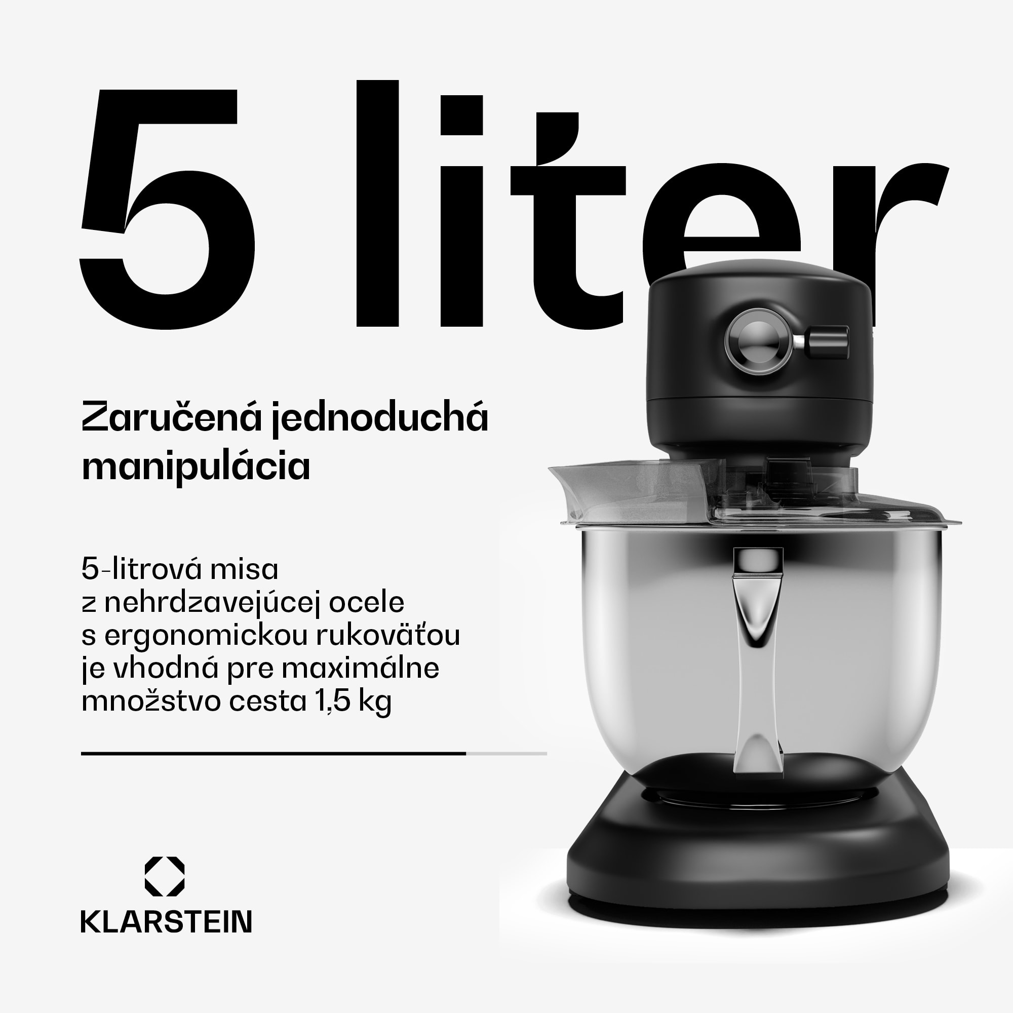 Klarstein Chiara kuchynský robot, 1600 W, 12 nastavení, misa z nehrdzavejúcej ocele, LCD displej, vrátane príslušenstva – Obrázok 3