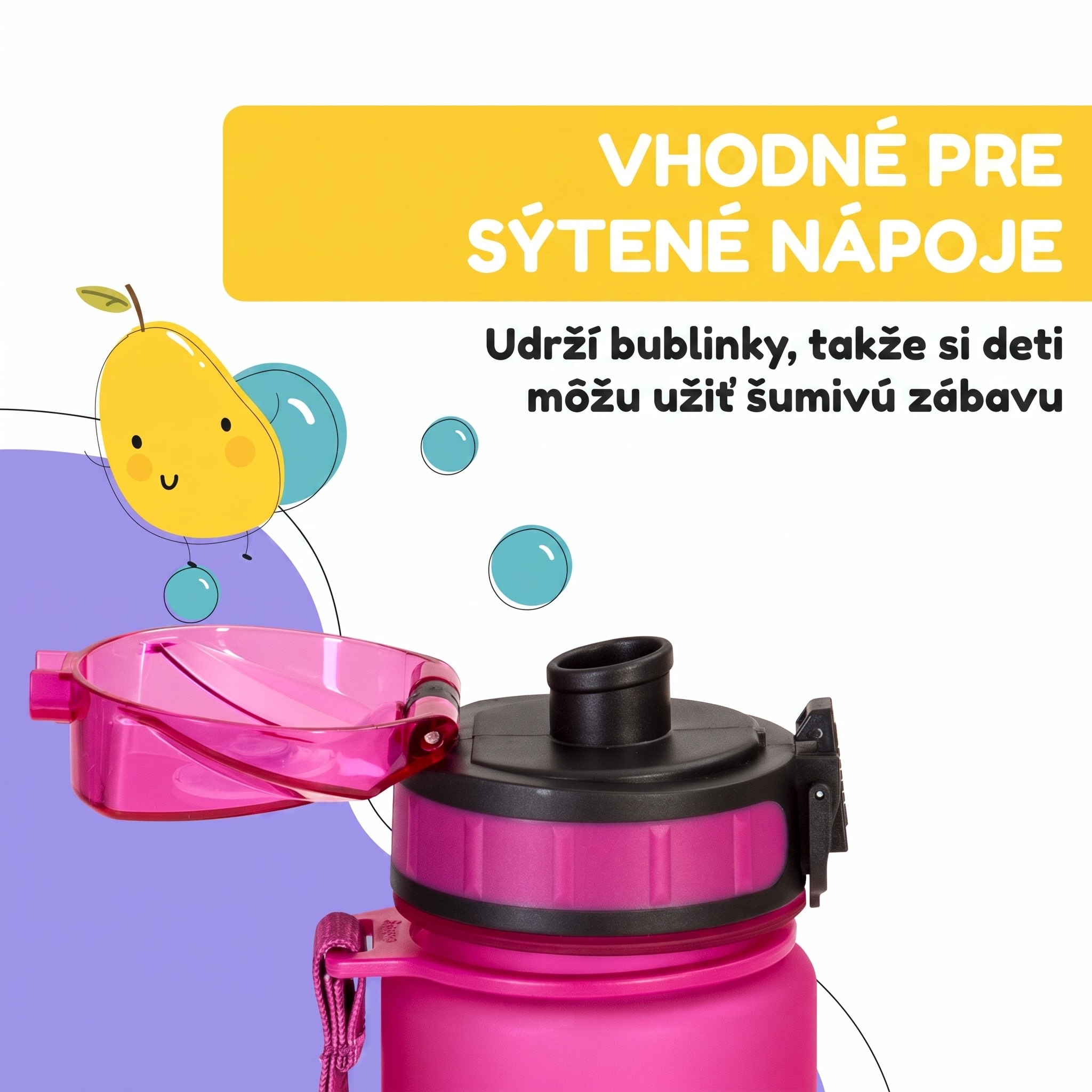 Klarstein Schmatzfatz Wakaba fľaša na pitie | 400 ml | Tritan | Popruh na prenášanie | Bez BPA – Obrázok 4