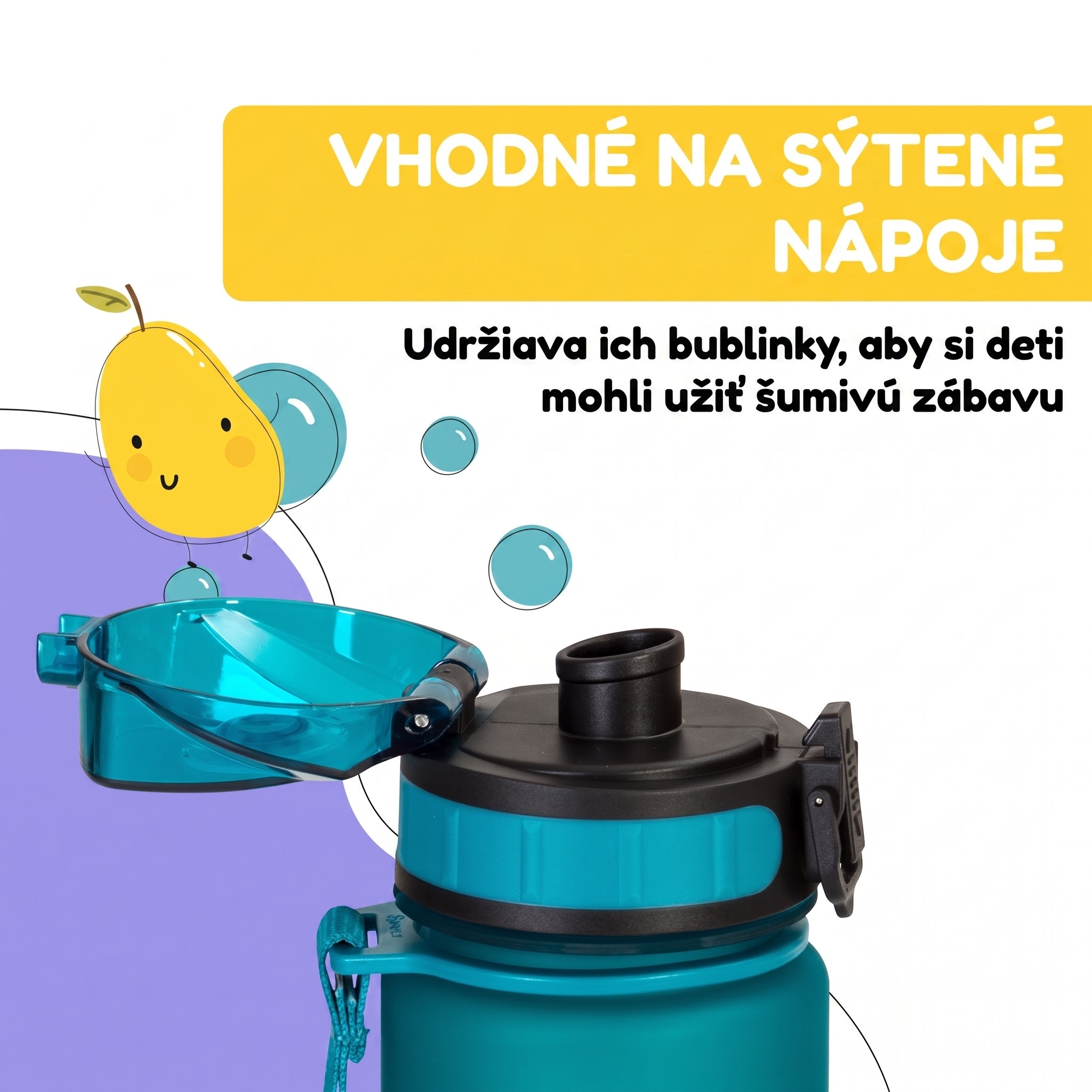 Klarstein Schmatzfatz Wakaba fľaša na pitie | 400 ml | Tritan | Popruh na prenášanie | Bez BPA – Obrázok 4
