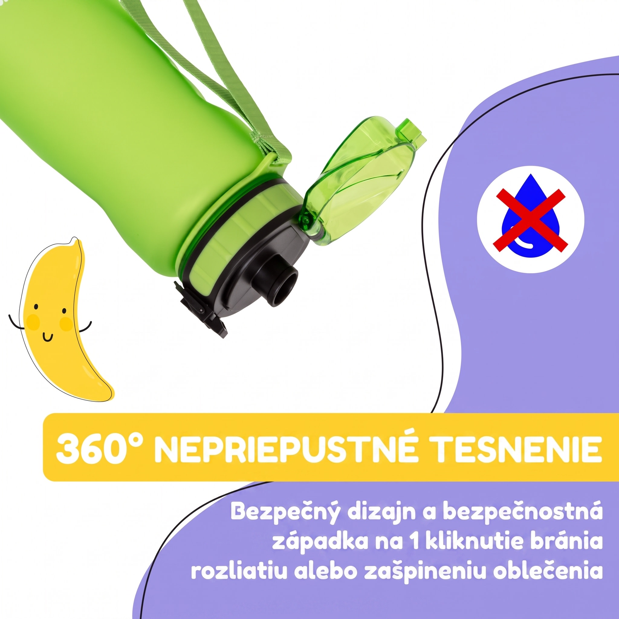 Klarstein Schmatzfatz Wakaba fľaša na pitie | 800 ml | Tritan | Popruh na prenášanie | Bez BPA – Obrázok 2