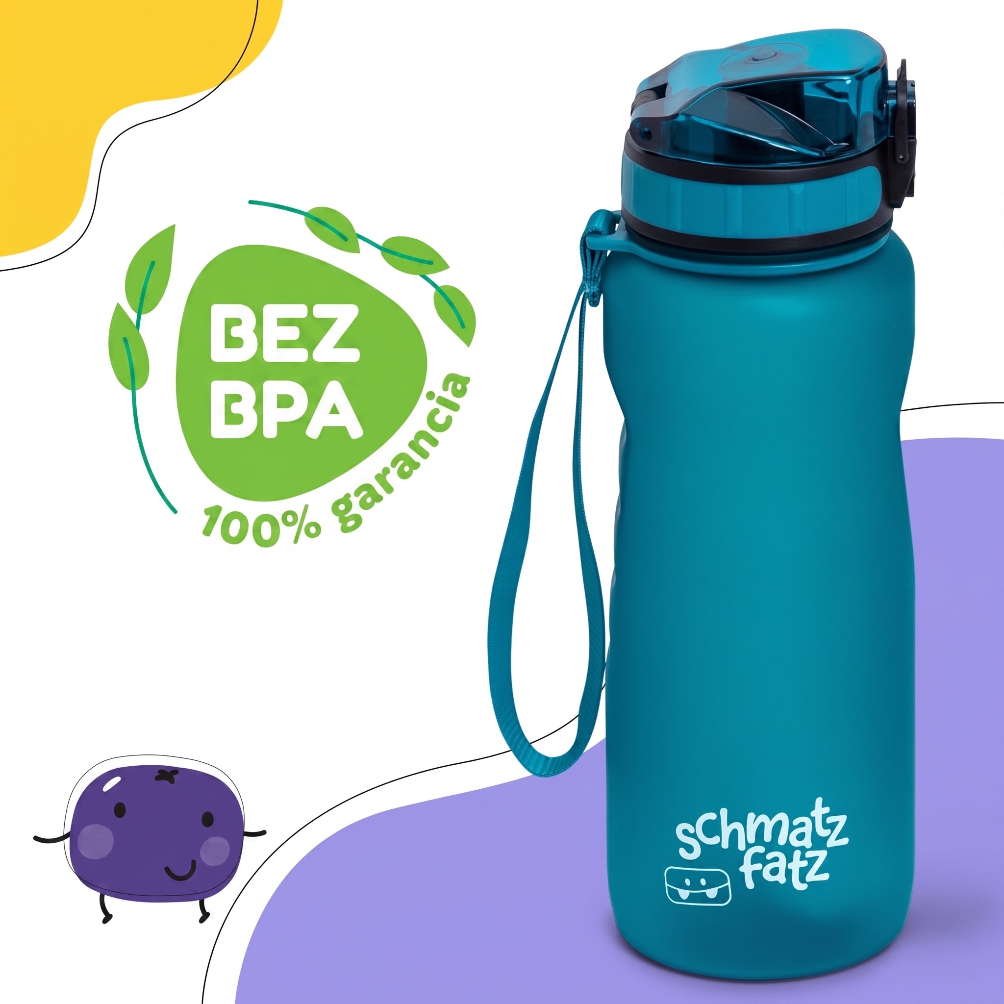 Klarstein Schmatzfatz Wakaba fľaša na pitie | 800 ml | Tritan | Popruh na prenášanie | Bez BPA