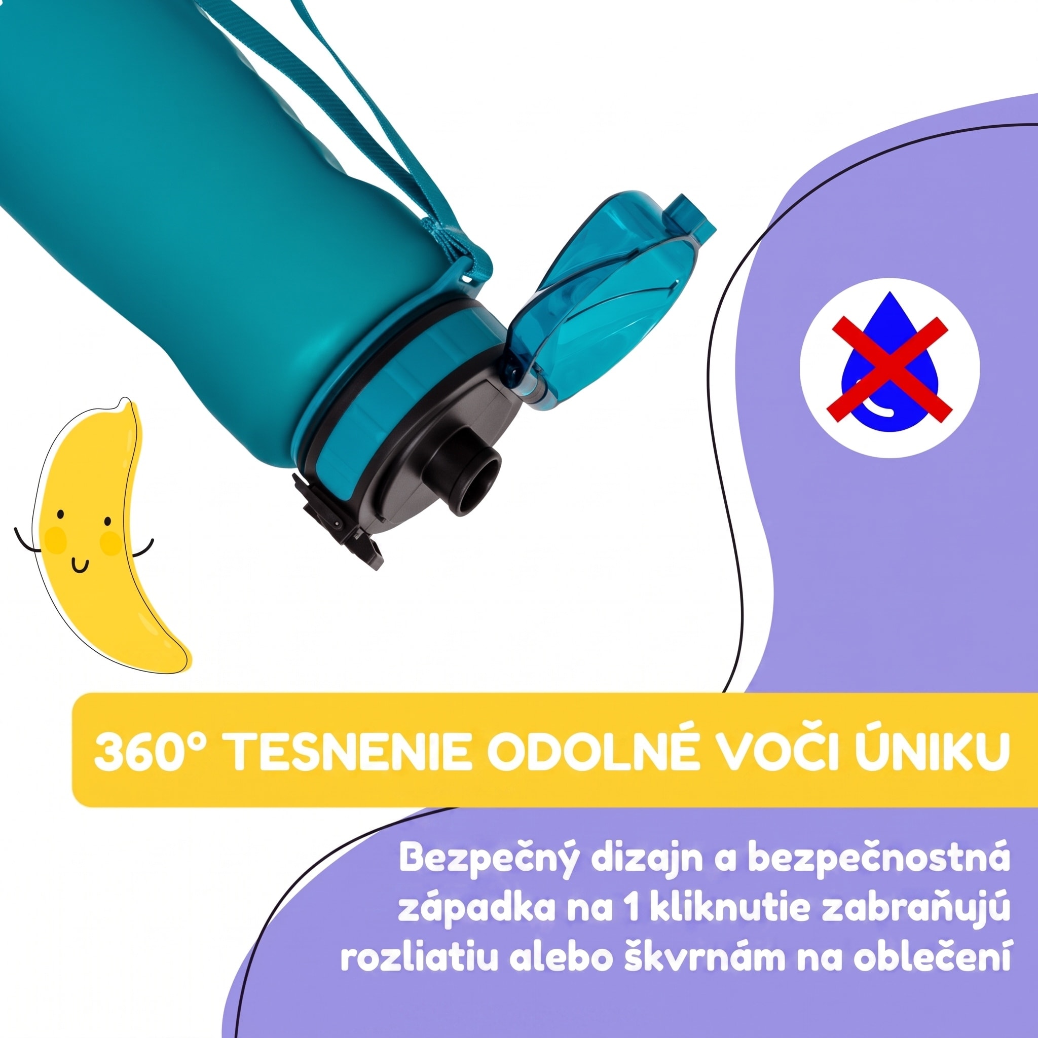 Klarstein Schmatzfatz Wakaba fľaša na pitie | 800 ml | Tritan | Popruh na prenášanie | Bez BPA – Obrázok 2