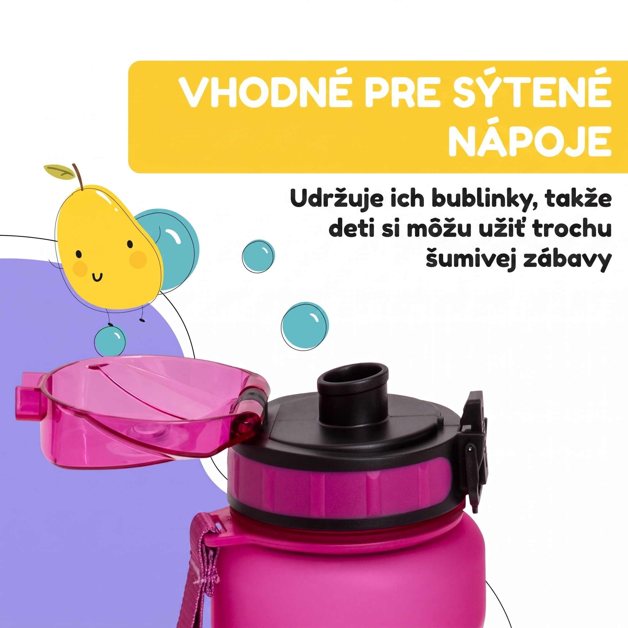 Klarstein Schmatzfatz Wakaba fľaša na pitie | 800 ml | Tritan | Popruh na prenášanie | Bez BPA – Obrázok 4