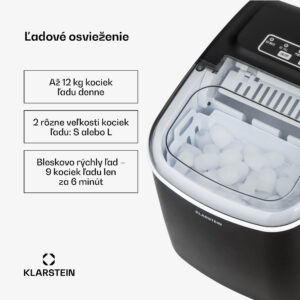 Klarstein Caldwell výrobník ľadu Bulleteis 12kg/24h, zásobník na vodu 1,3 l