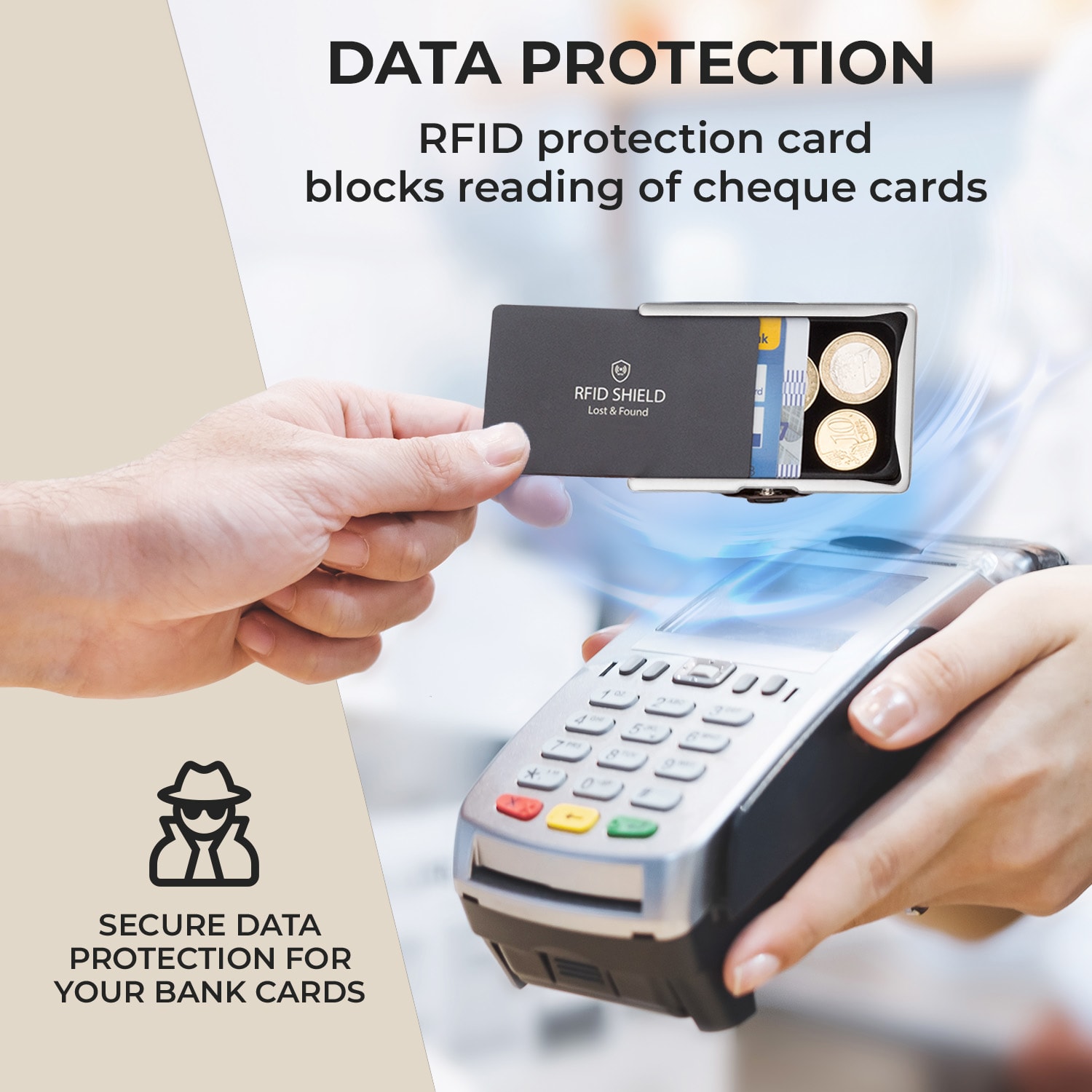 Slimpuro ZNAP Slim Wallet, 12 kariet, priehradka na mince, 8,9 x 1,8 x 6,3 cm (Š x V x H), ochrana RFID – Obrázok 2