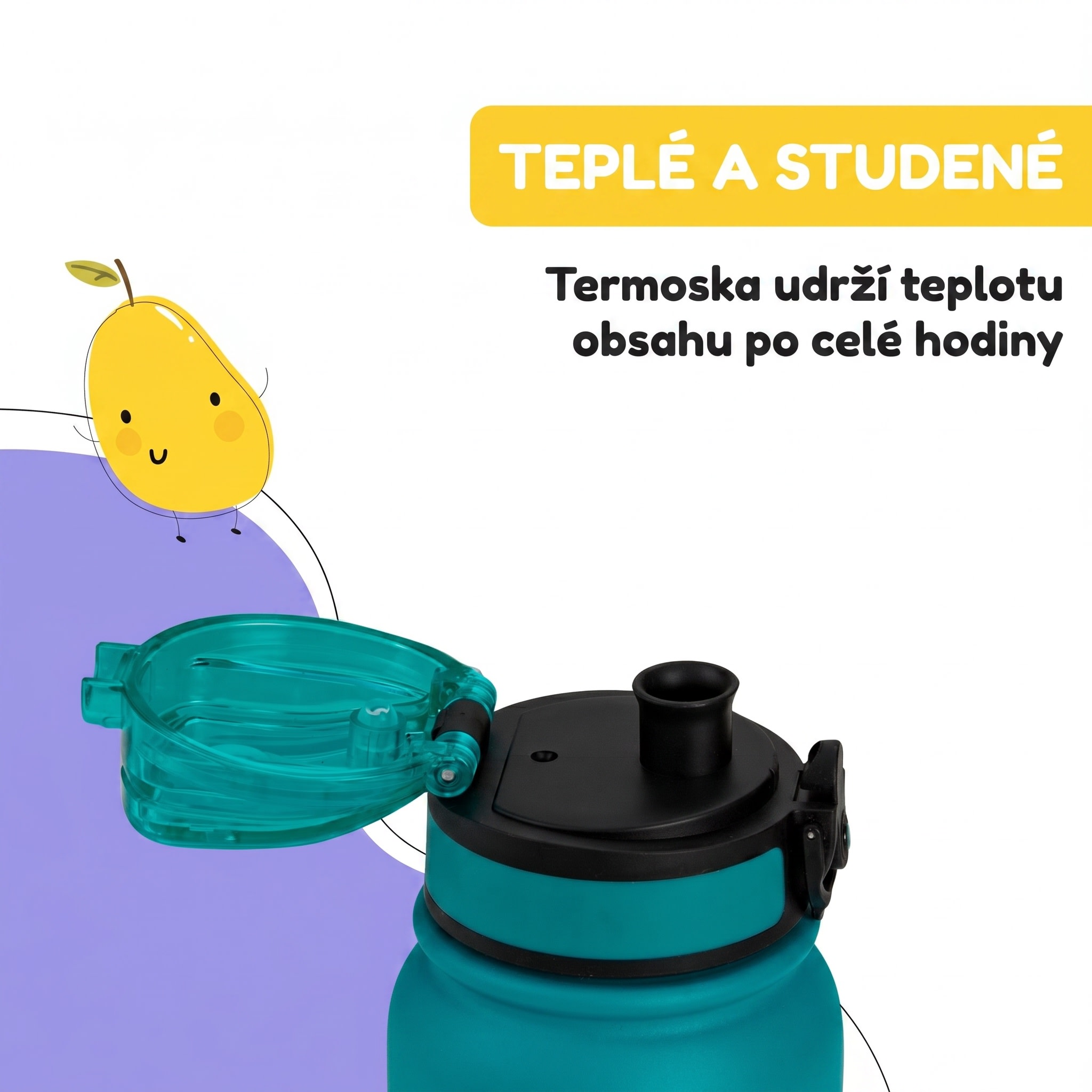 Klarstein schmatzfatz detská izolovaná fľaša na pitie 550 ml nerezová oceľ | ABS | BPA-free – Obrázok 4