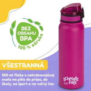 Klarstein schmatzfatz detská izolovaná fľaša na pitie 550 ml nerezová oceľ | ABS | BPA-free