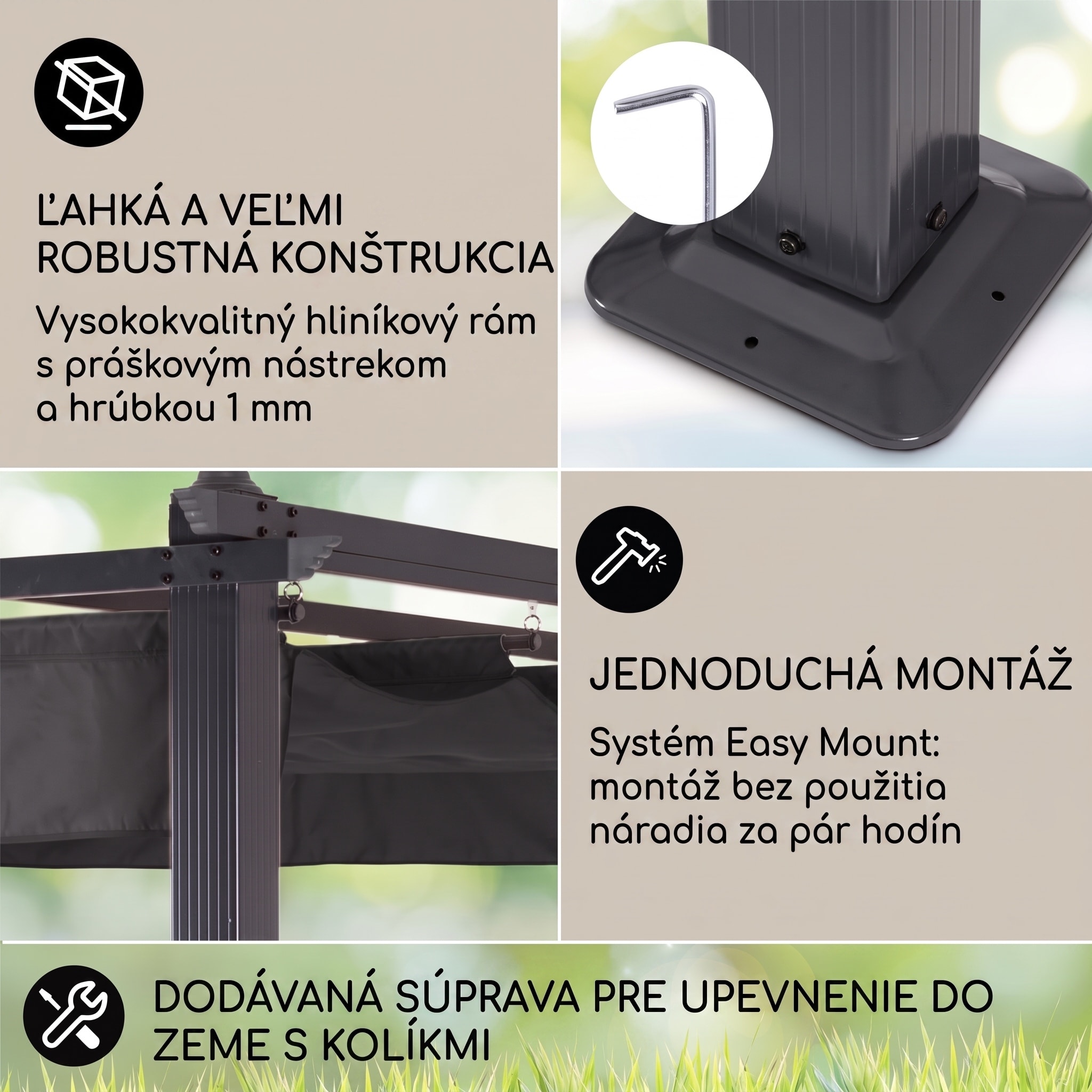 blumfeldt Pantheon pergola | 3 x 6 m | odolná voči poveternostným vplyvom | UV ochrana | celoročné použitie – Obrázok 2
