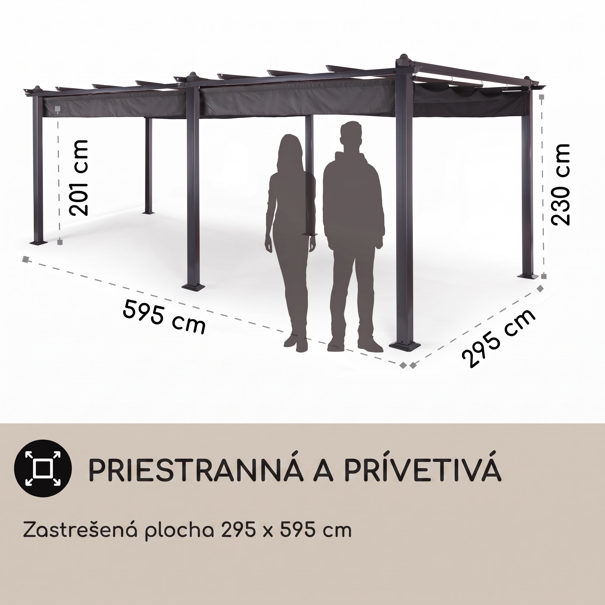 blumfeldt Pantheon pergola | 3 x 6 m | odolná voči poveternostným vplyvom | UV ochrana | celoročné použitie – Obrázok 3