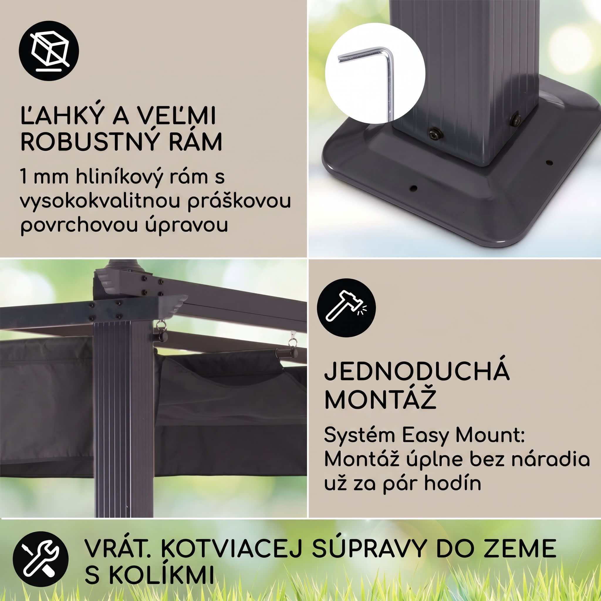 blumfeldt Pantheon pergola | 3 x 4 m | odolná voči poveternostným vplyvom | UV ochrana | celoročné použitie – Obrázok 2