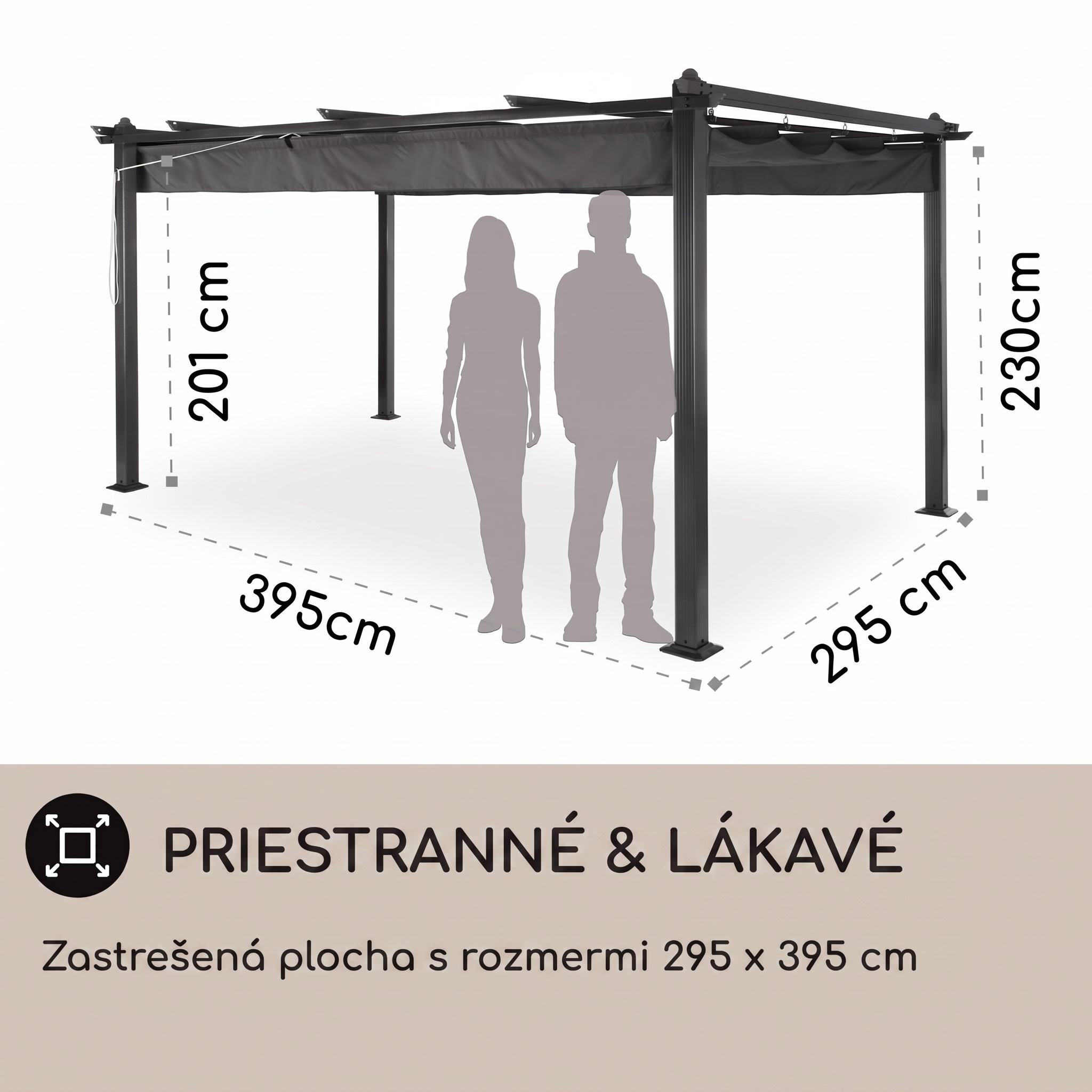 blumfeldt Pantheon pergola | 3 x 4 m | odolná voči poveternostným vplyvom | UV ochrana | celoročné použitie – Obrázok 3
