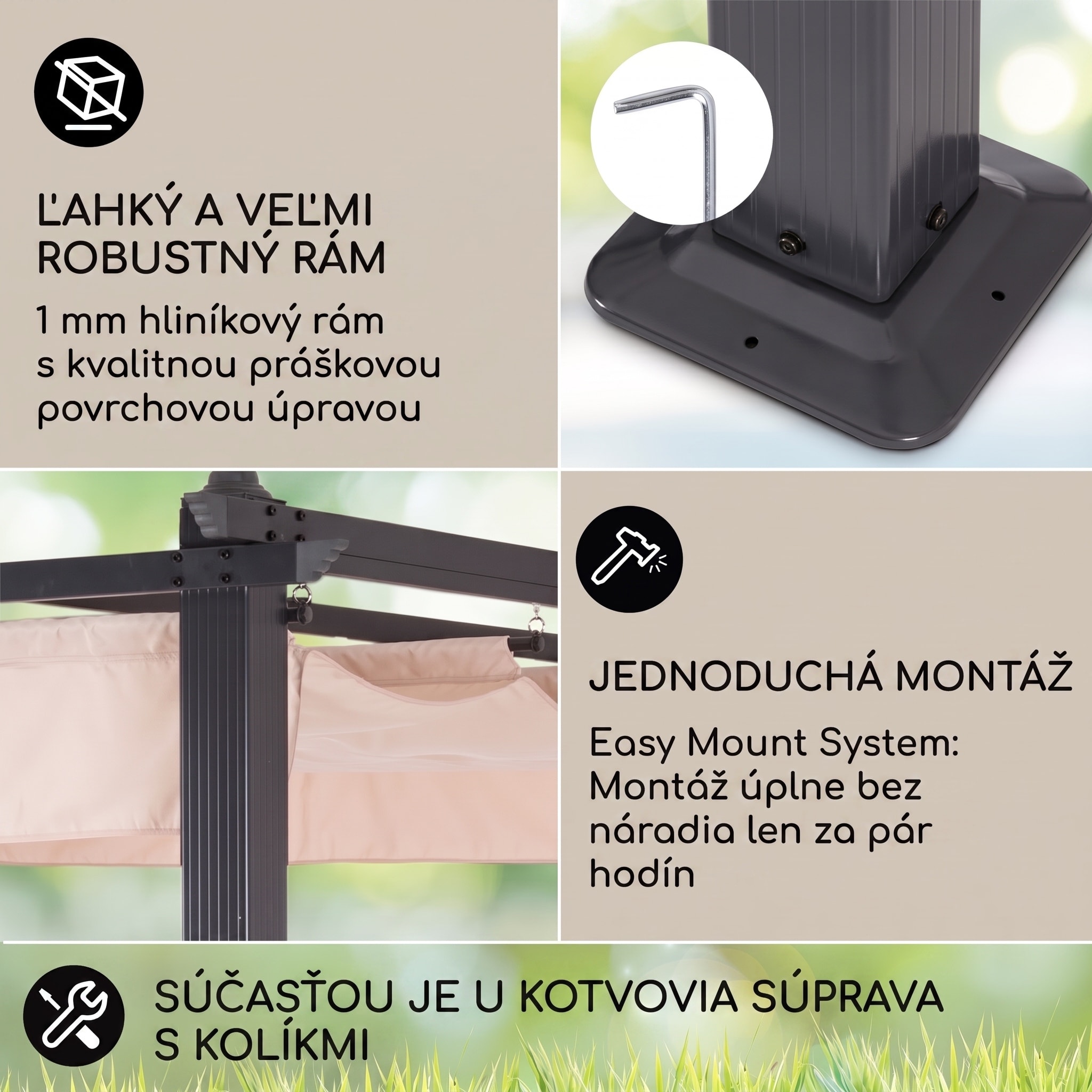 blumfeldt Pantheon pergola | 3 x 6 m | odolná voči poveternostným vplyvom | UV ochrana | celoročné použitie – Obrázok 2