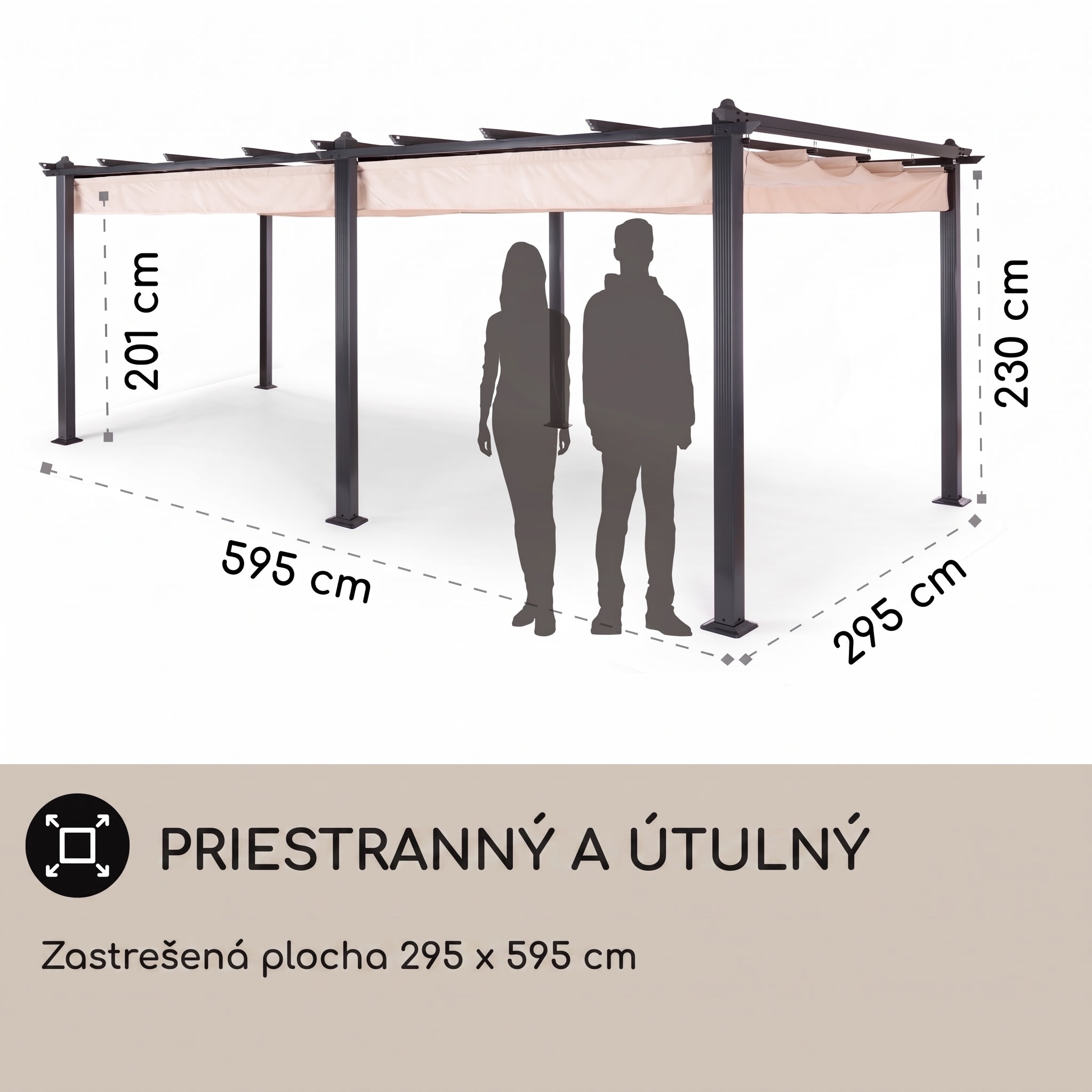 blumfeldt Pantheon pergola | 3 x 6 m | odolná voči poveternostným vplyvom | UV ochrana | celoročné použitie – Obrázok 3