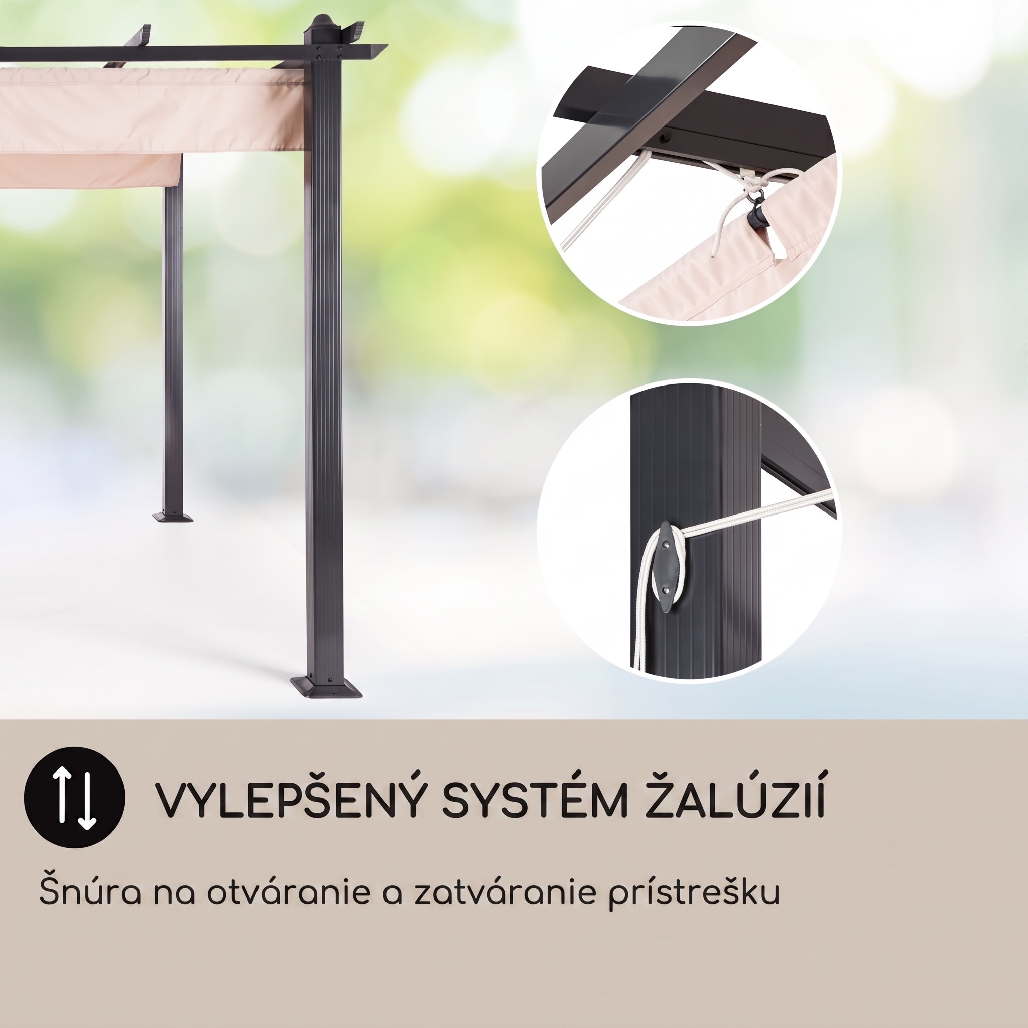 blumfeldt Pantheon pergola | 3 x 6 m | odolná voči poveternostným vplyvom | UV ochrana | celoročné použitie – Obrázok 4