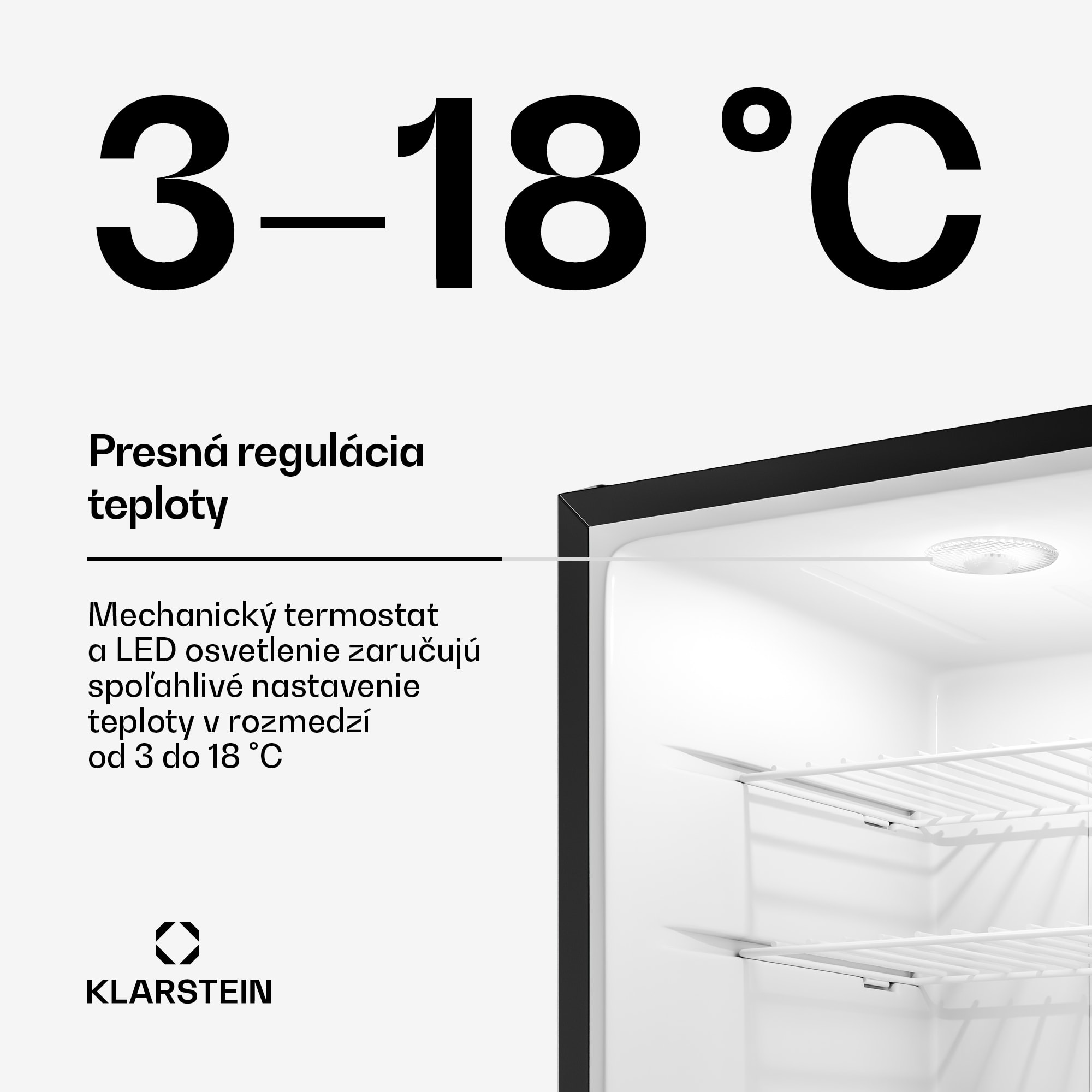 Klarstein Matterhorn 44, mini chladnička, 44 litrov, 35 dB, kompaktná, uzamykateľná – Obrázok 3