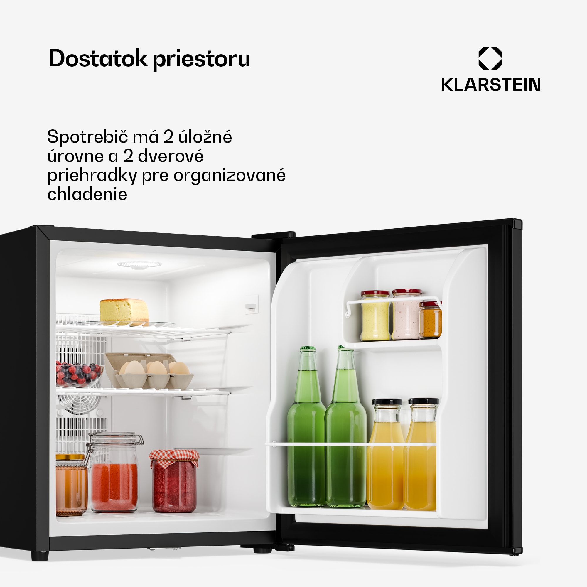 Klarstein Matterhorn 44, mini chladnička, 44 litrov, 35 dB, kompaktná, uzamykateľná – Obrázok 4