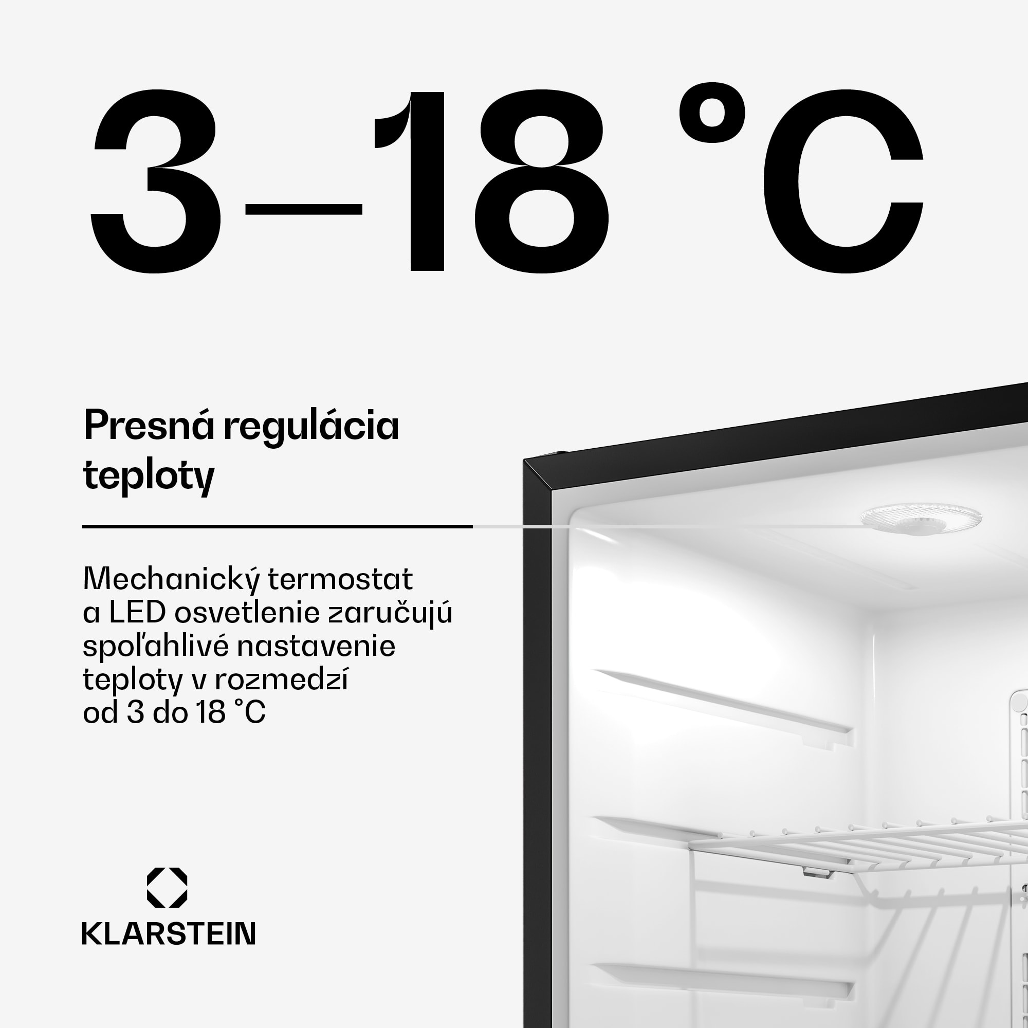 Klarstein Matterhorn 68, mini chladnička, 68 litrov, 35 dB, kompaktná, uzamykateľná – Obrázok 3
